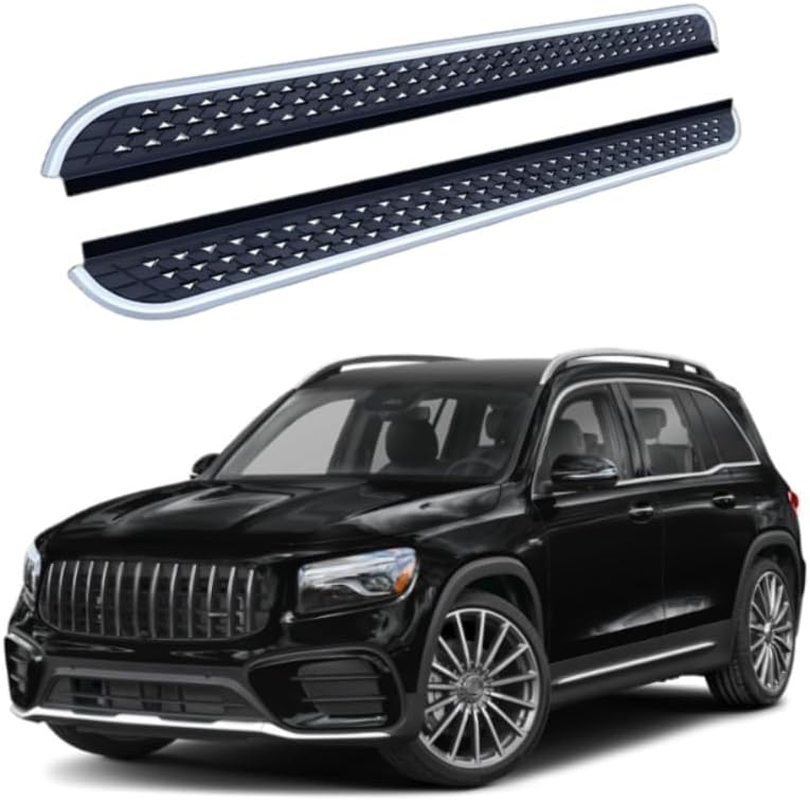 2Pcs Aluminum Running Boards Fixed Nerf Bars Side Steps with Brackets Compatible with Mercedes Benz GLB 2020-2025 (XK) image number 3