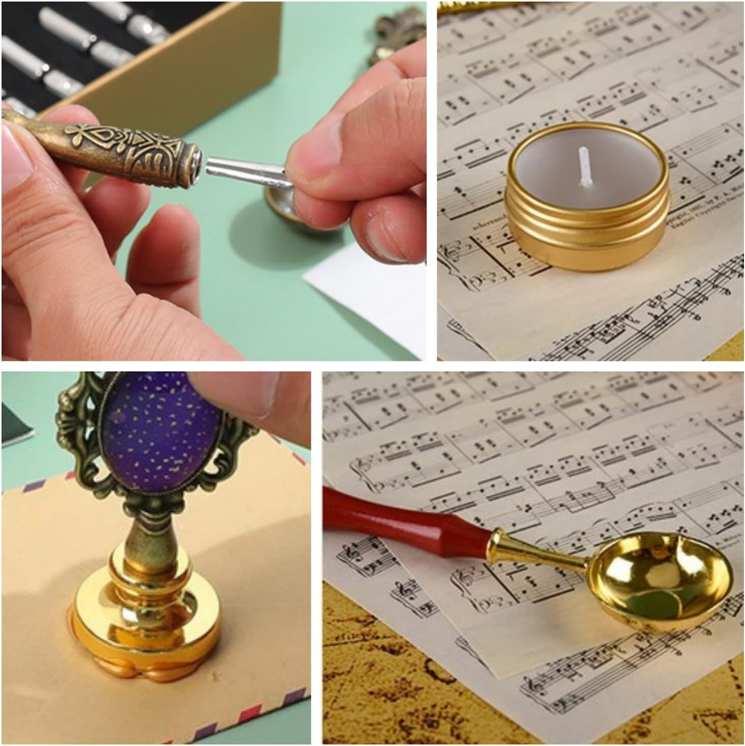 Joyeee Feather Calligraphy Dip Pens and Nibs, Stationery Paper, Pen Base, Spoon, Black Ink Bottle, Dip Pen Wooden for Writing Letters, Greeting Cards, Valentine&rsquo;S Day Writing Drawing Lover - 101 White Quill Pen Set image number 5