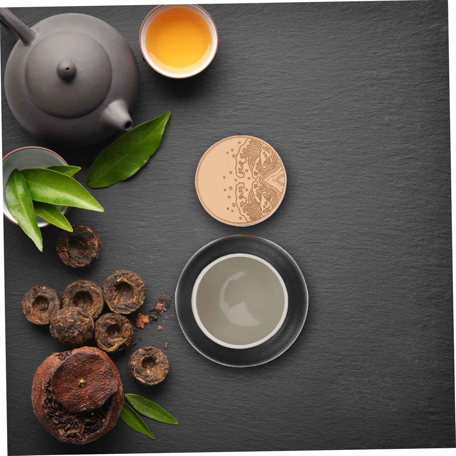 FUNOMOCYA Tea Storage Canister Airtight Black Ceramic Mini Portable Moisture-Proof Food Storage Jar for Home Kitchen Coffee Bean image number 5