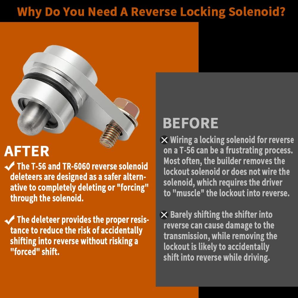 Foruly Reverse Lockout Solenoid Delete, Fit for T56 TR6060 T-56 TR-6060, Reverse Locking Solenoid Reduces the Risk of Accidentally Shifting into Reverse, Reverse Lockout Solenoid T56 image number 4