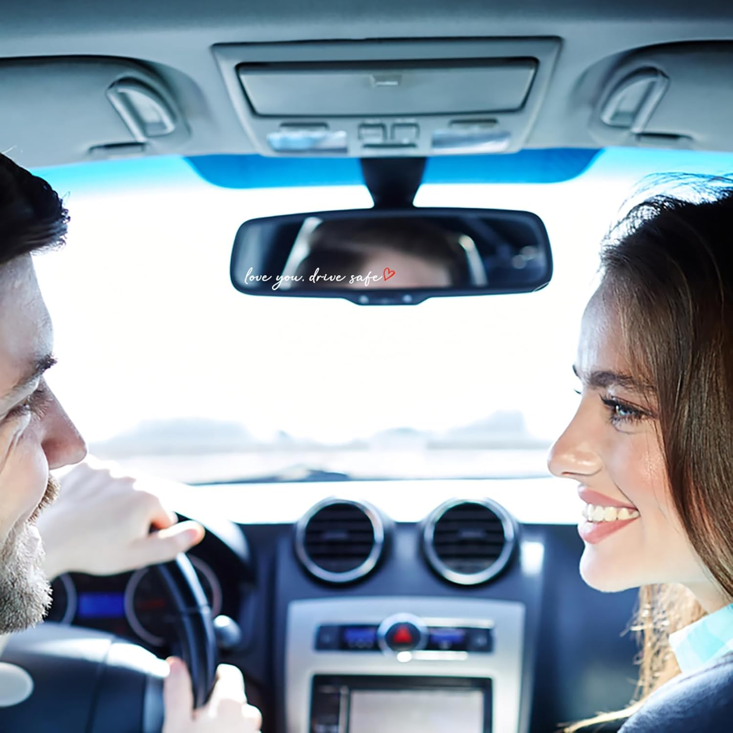 3X Love You, Drive Safe Holographic Car Mirror Decal Stickers for Cars Rearview Decal for Women Cute Decals Vinyl Affirmation Stickers for Window, Tumbler and Water Bottle (White) - Bee-Style 2 image number 7