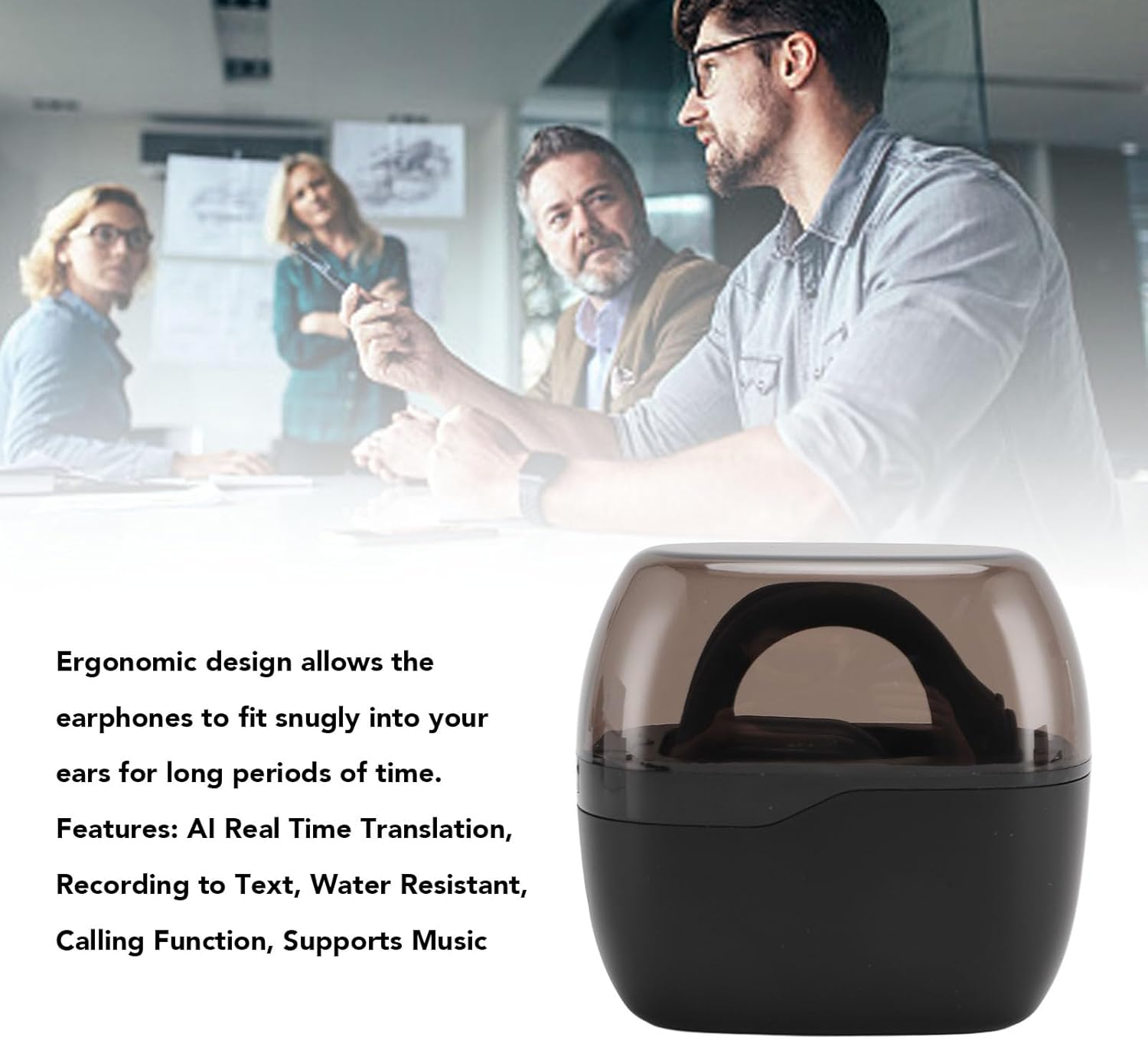 Pomya Language Translator Earbuds, Real Time Translation Headphones with 3 Modes, Supports 133 Different Languages, Suitable for Travel Business image number 5