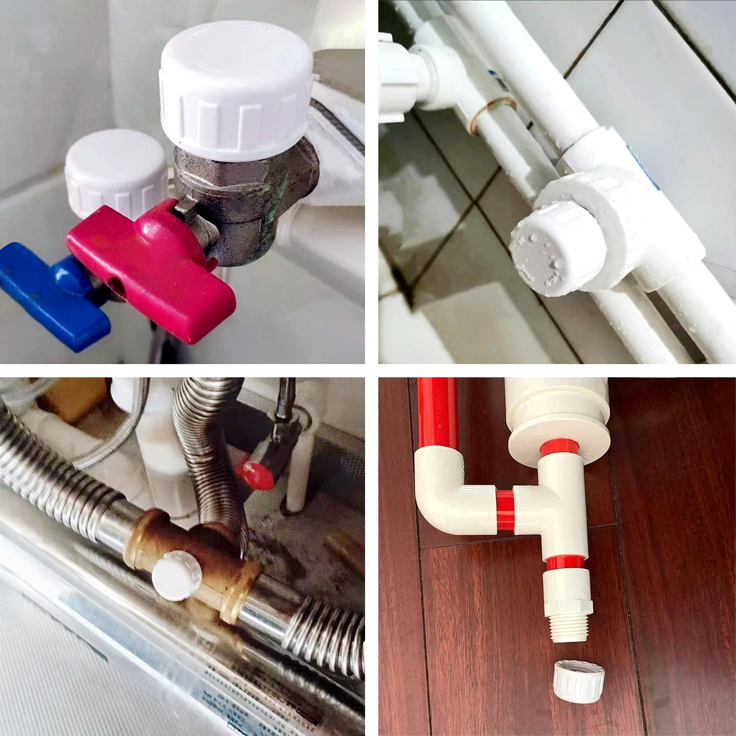 12PCS 1/2" PVC Sprinkler Cap, End Female Thread Pipe Plug Adapter for Irrigation, DIY Projects,Sprinkler Head Cap, Water Line, Plumbing Repair, Compatible with Rainbird Systems image number 4