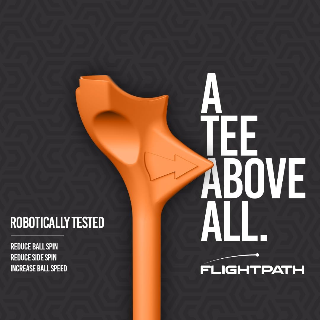 FLIGHTPATH Premium Golf Tees - Durable Plastic Golf Tees Designed to Enhance Golf Shot Distance & Precision - Robotically Tested to Reduce Ball Spin - USGA Approved Golf Equipment image number 4