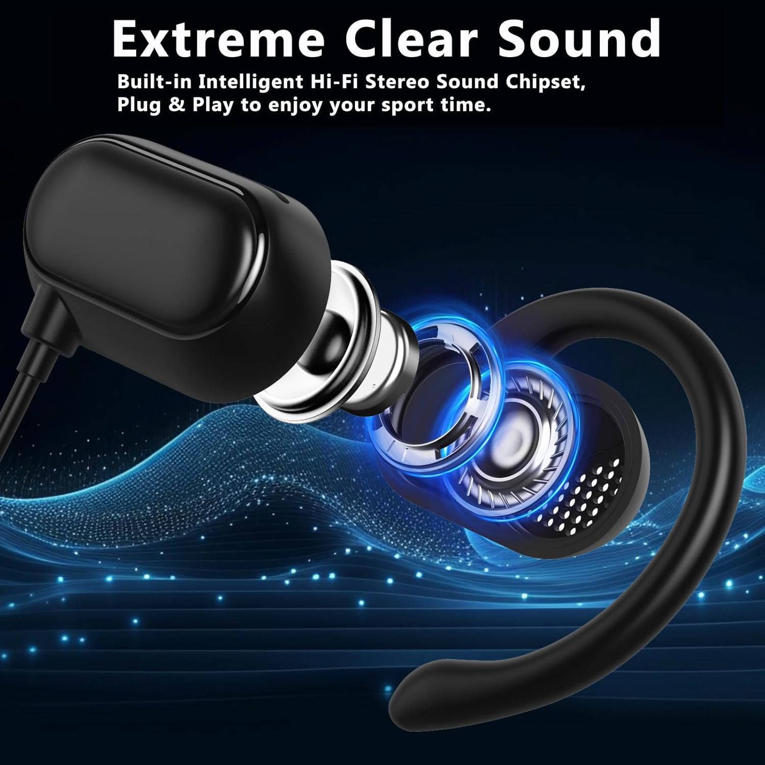 USB C Headphones Over-Ear Buds Hooks Wired Earbuds &Mic for Sports Running Volume Control, USB Type C Open Ear Headset for Ipad Air Pro 2024 Iphone 15 Samsung Galaxy S24 S23 S22 S21 Oneplus 12 Pixel 8 image number 5