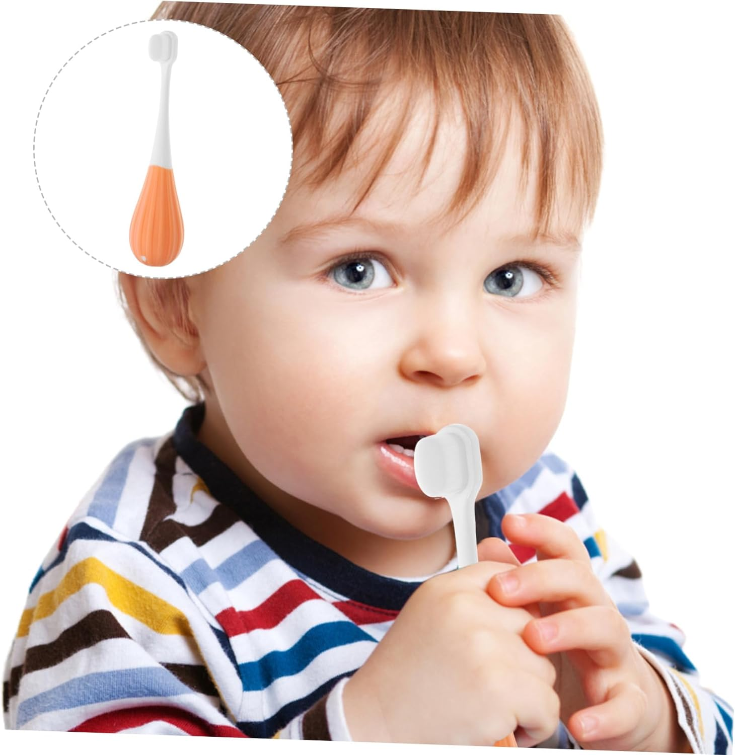 FOMIYES Toddler Toothbrush Kids Soft Bristles Extra Fine Manual Toothbrush for 2-5 Years Old with Food-Grade Safe Material Orange for Baby Oral Care image number 1