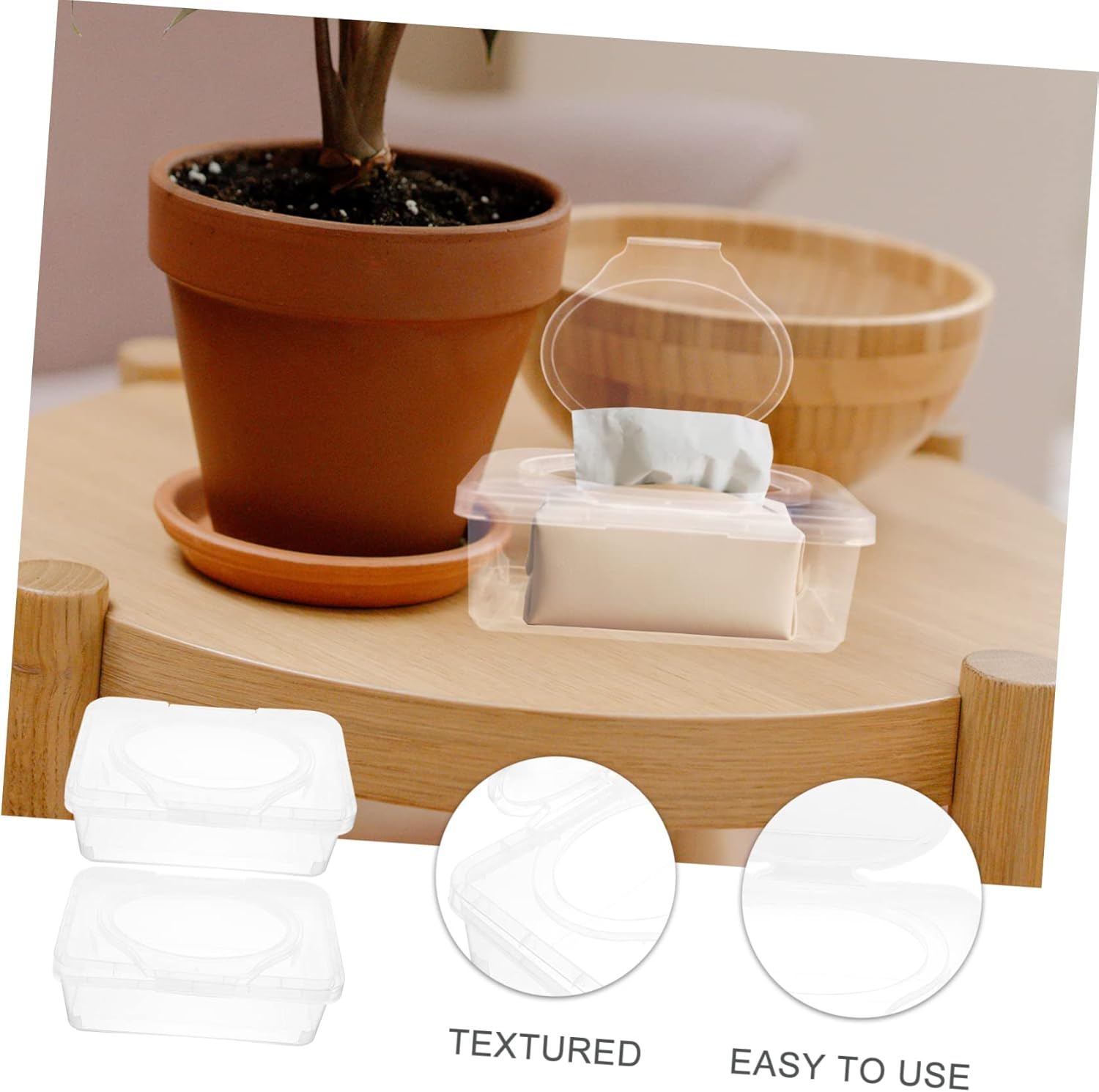 STOBAZA 2Pcs Cleansing Tissue Box Wipes Dispenser Portable Wipes Case for Travel Holder Cover image number 3