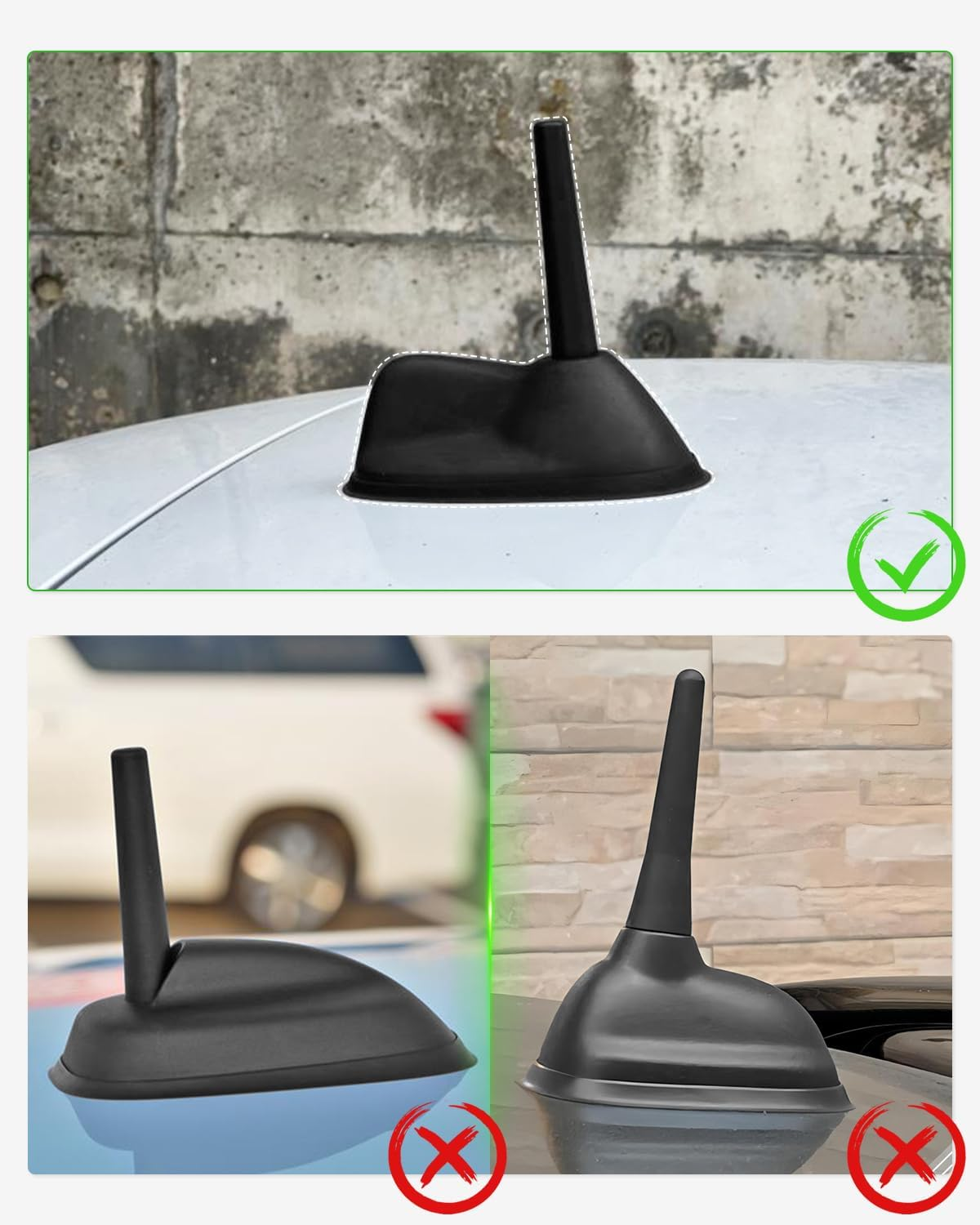 Large Type Roof Antenna Mount Base Fit for Mini Cooper Clubman S R55 2008-2015, Fit for Mini Cooper Hatchback S R56 2007-2013 Replace 65203456090, Black image number 4