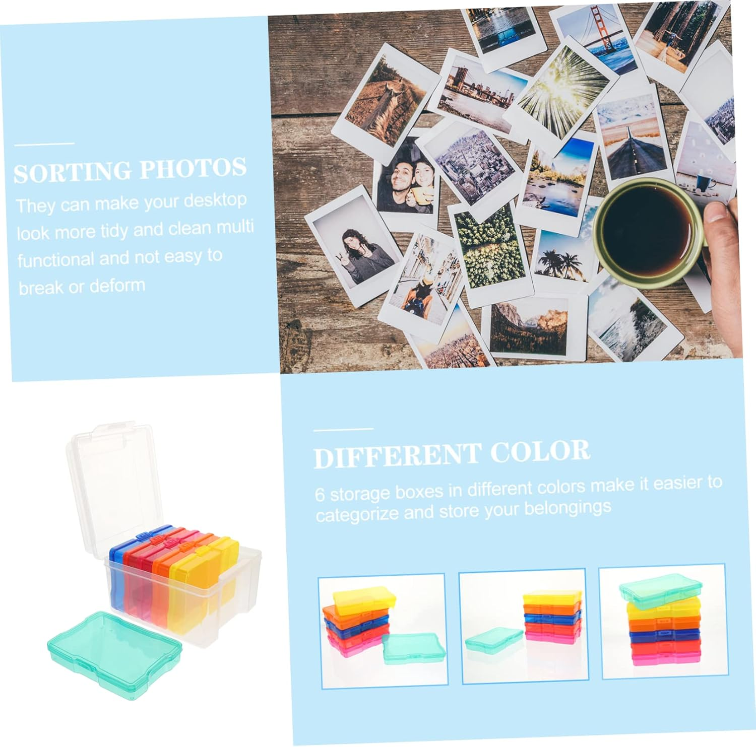 4X6 Inch Photo Storage Box and Organizer Case for Photos and Cards Colorful Single Piece Container Suitable for Craft Supplies and Home Organization in Australia image number 3