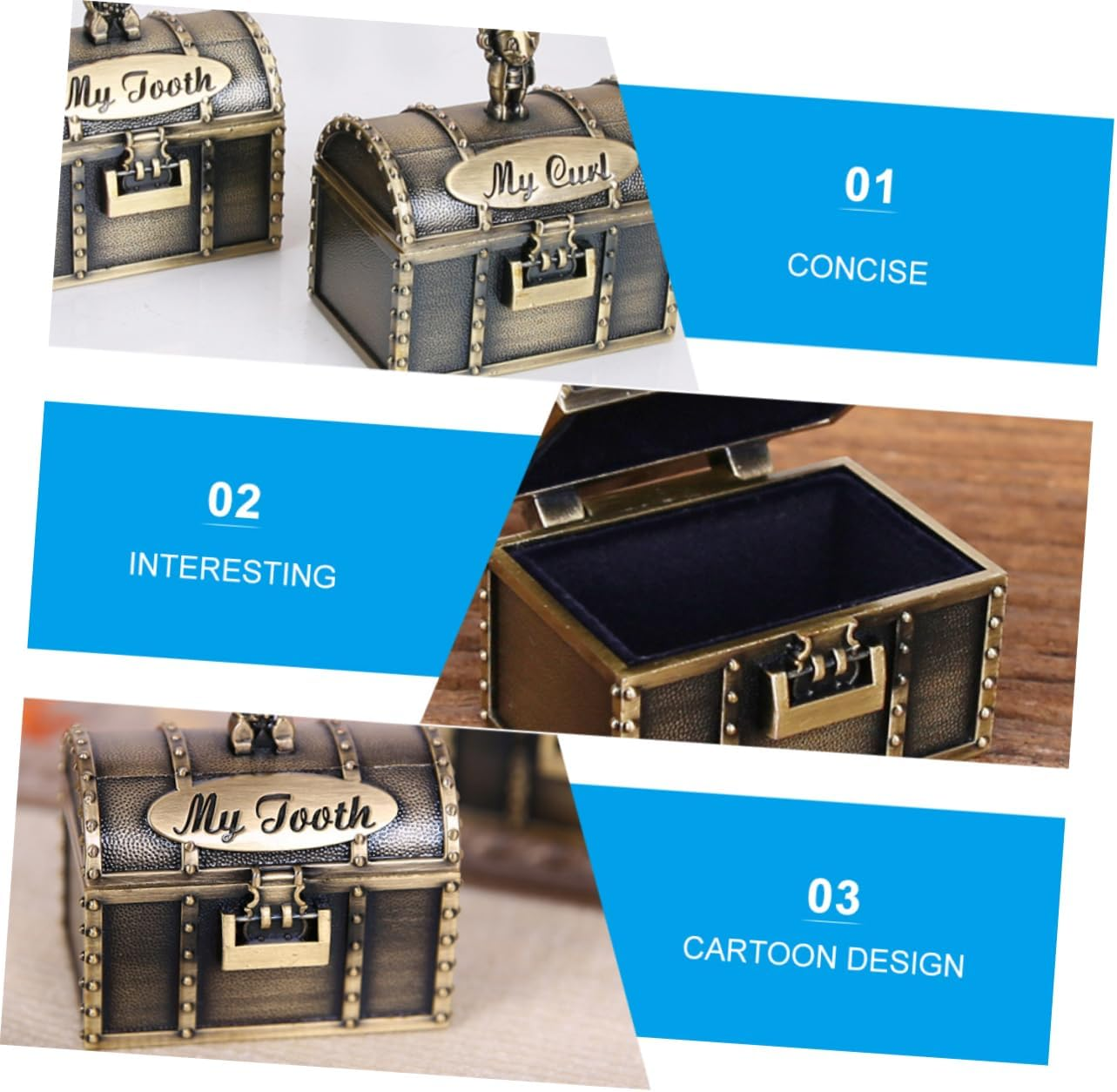 2Pcs Fetal Hair Storage Box Teething Keepsake Box Newborn Tooth Keepsake image number 3