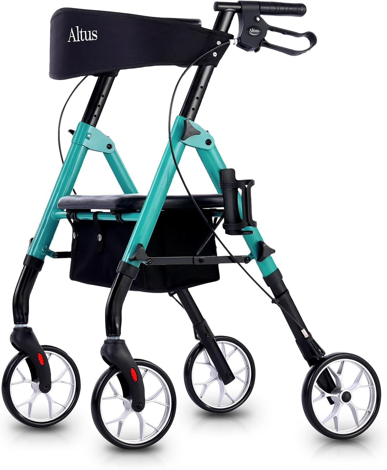 Altus Classic Walker with Seat Rollator Height Adjustable Folding Deep Teal image number 6