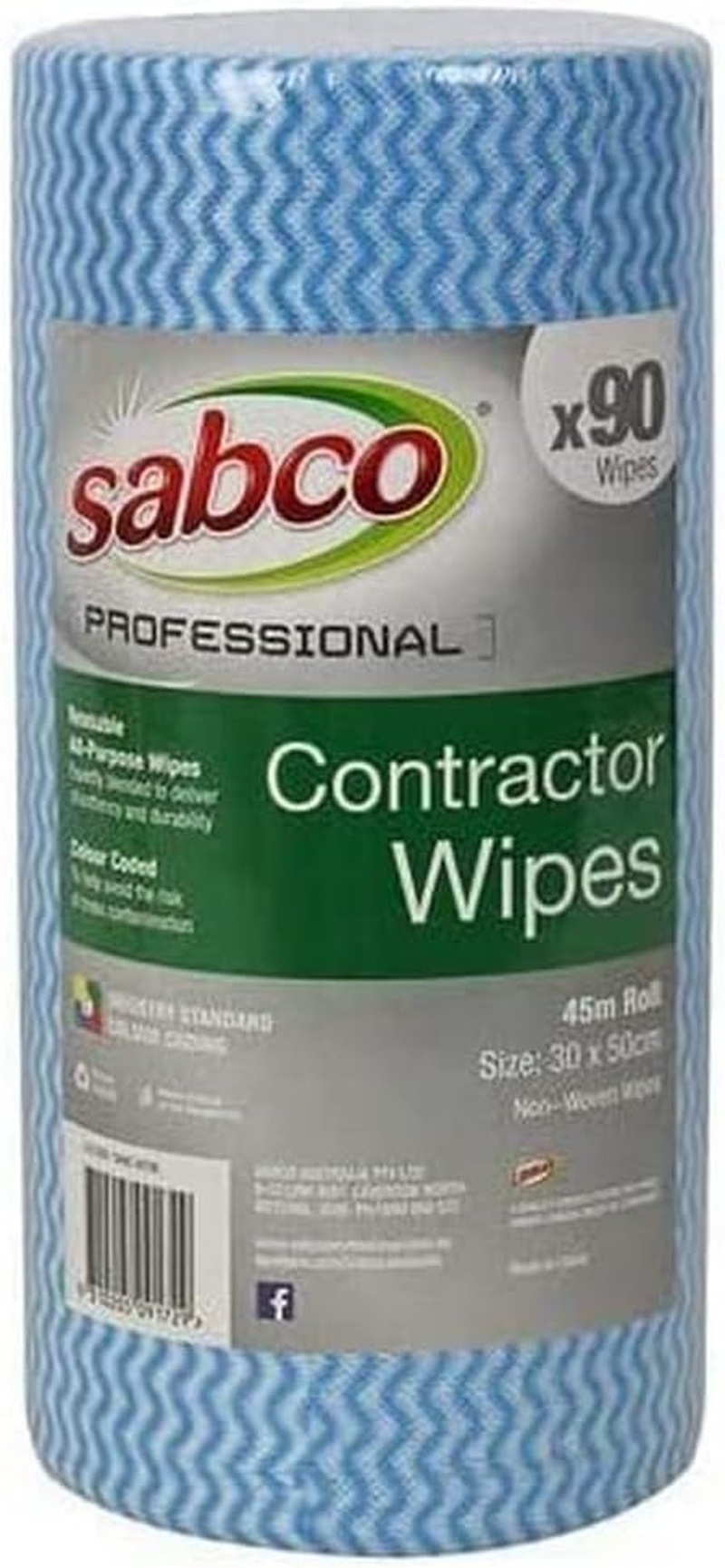 Sabco Professional Contractor Wipes, Blue, 90 Sheets image number 1
