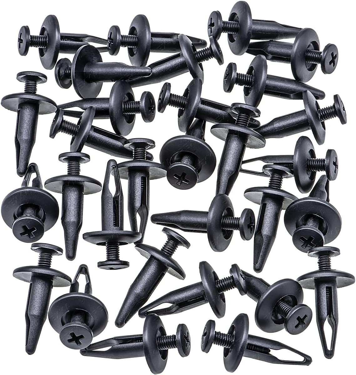 Rexka 30Pcs Radiator Shroud & Trim Retainer Push-Type Clips Rivet for GM 20664092 Ford N804570S image number 5