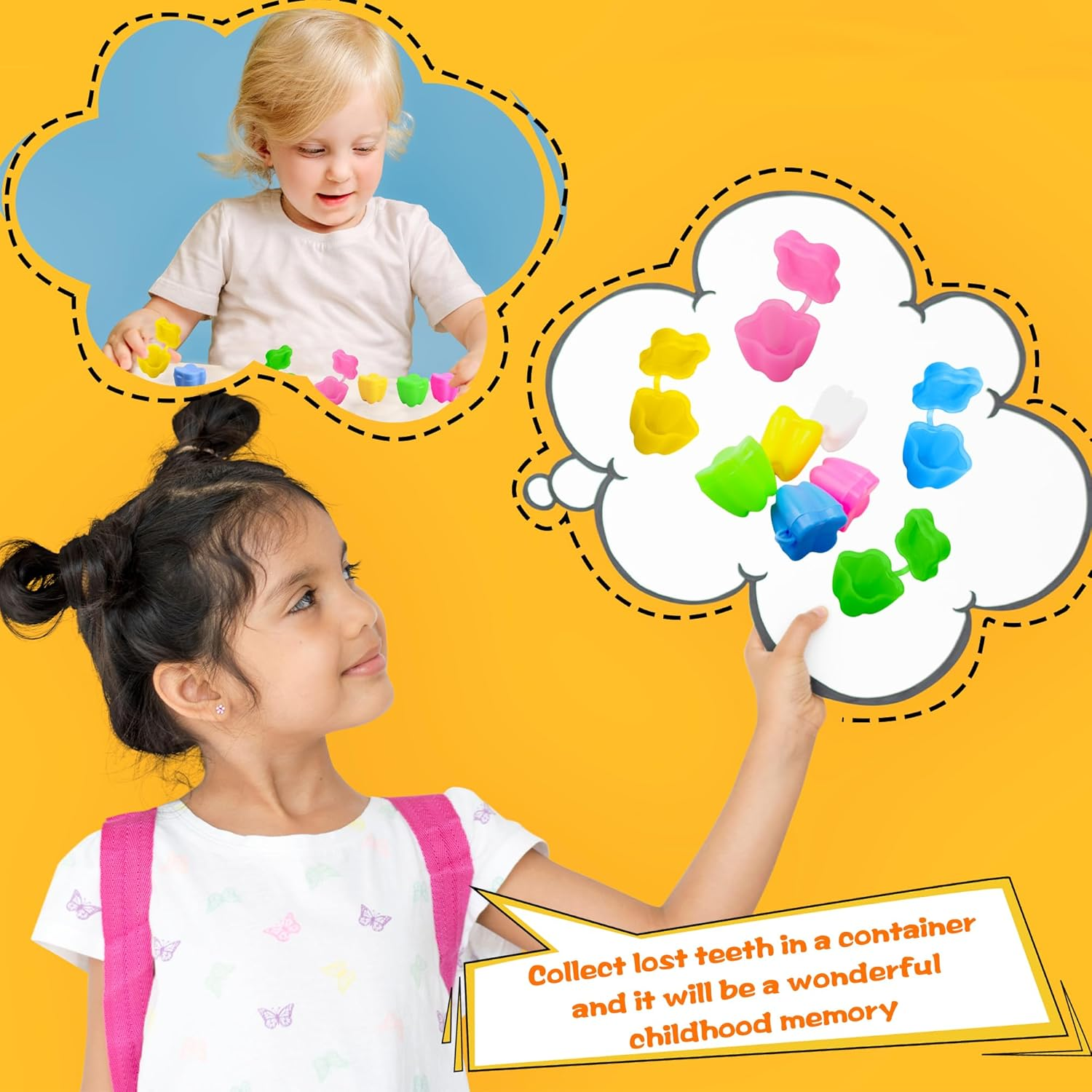 300 Pcs Kids Plastic Lost Tooth Holders Multicolor Tooth Savers Bulk Mini Tooth Treasure Chest for Boys Girlsdentist Office Giveaways Keepsake Party Supplies, 5 Colors image number 1