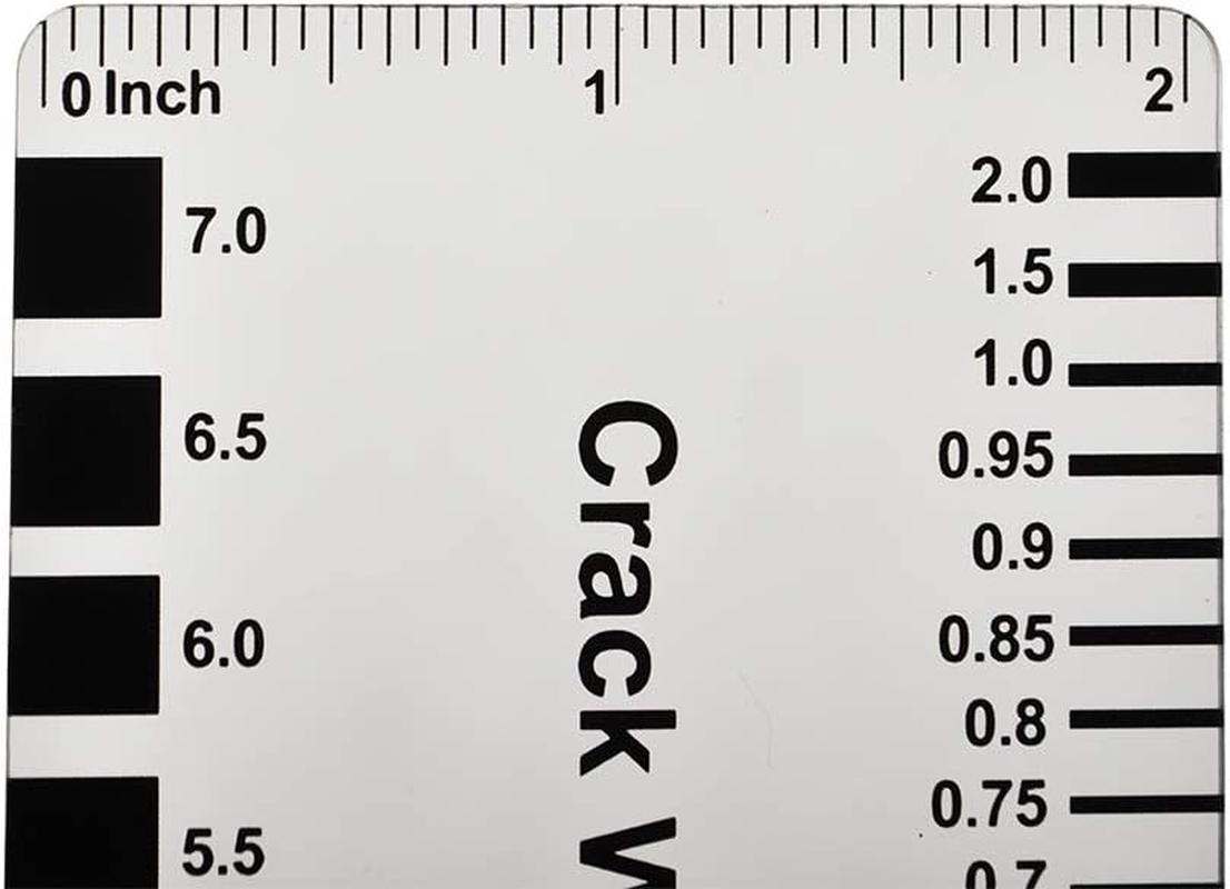 Aspire Concrete Crack Width Ruler, Crack Ruler Range 0.004-0.100 Inches (0.10-2.50 Mm) and Range 0.1-7.0 Mm, Pack of 10 - Gloss Clear B image number 4