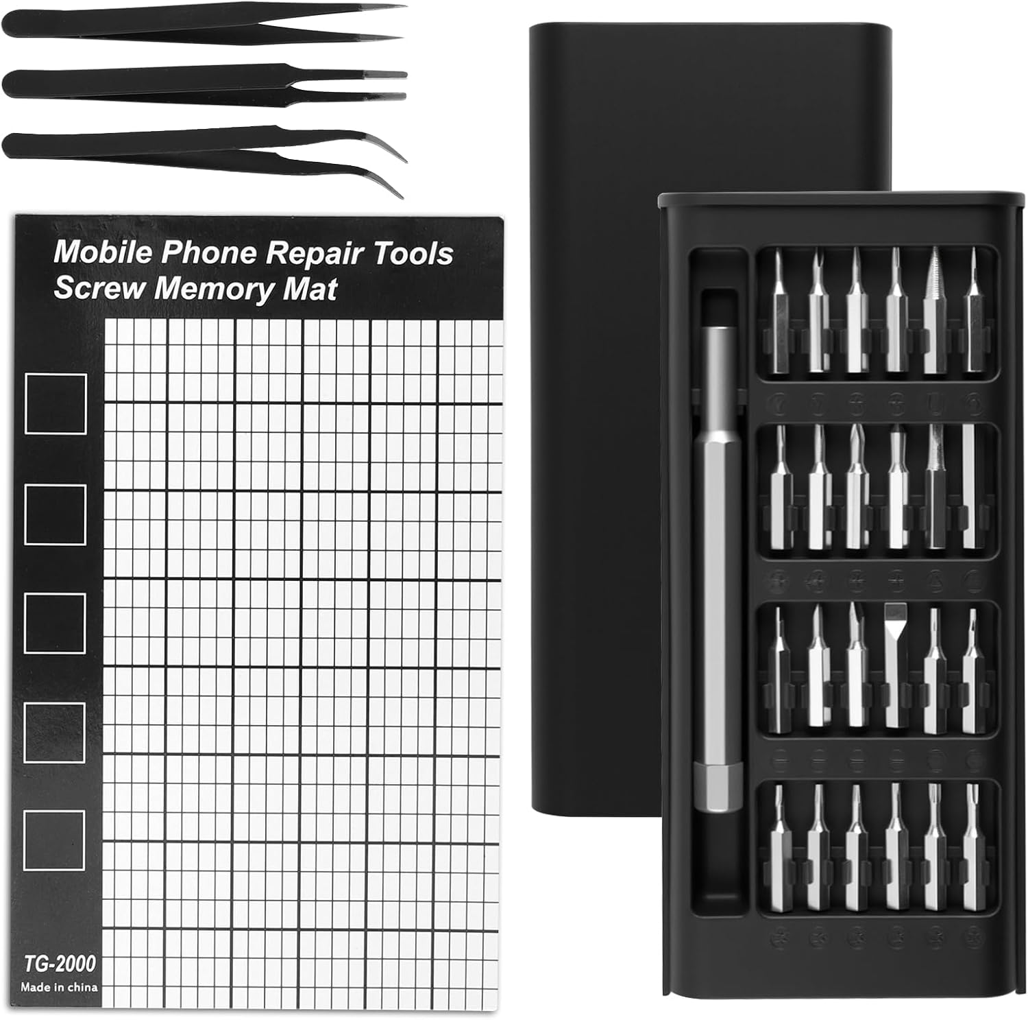 28Pcs Stainless Steel Screwdriver Set, Small Screwdriver Set, Mini Watch Repair Kits & Diy Projects - Versatile Torx & Flathead Tools for Every Task - Magnetic Pads & Parts Clips image number 6