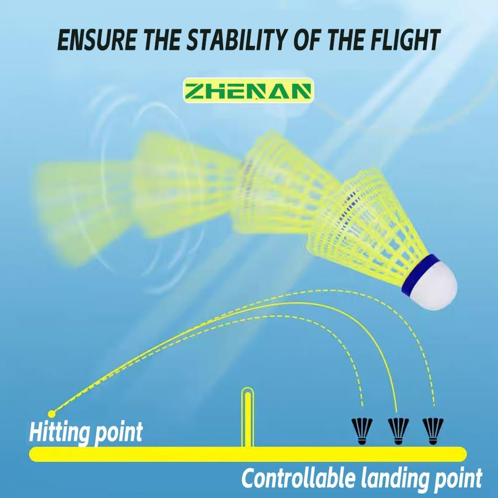 12-Pack Feather Badminton Shuttlecocks with Great Stability and Durability,Shuttlecock Indoor Outdoor Sports Hight Speed Training Badminton Birdie Balls