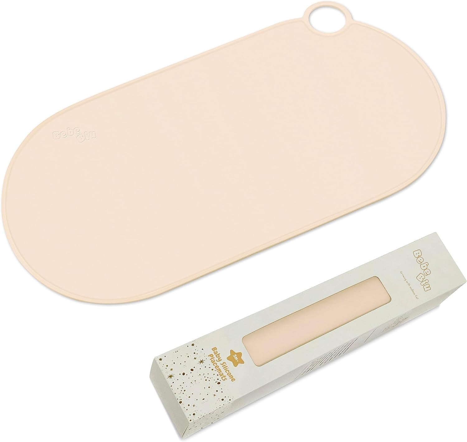 Silicone Placemat for Kids Toddlers Baby, Non-Slip Kids Placemats for Dining Table, Wipeable Stain Resistant Baby Food Eating Mat Hanging for Storage, Dishwasher Safe (Moody Blue)