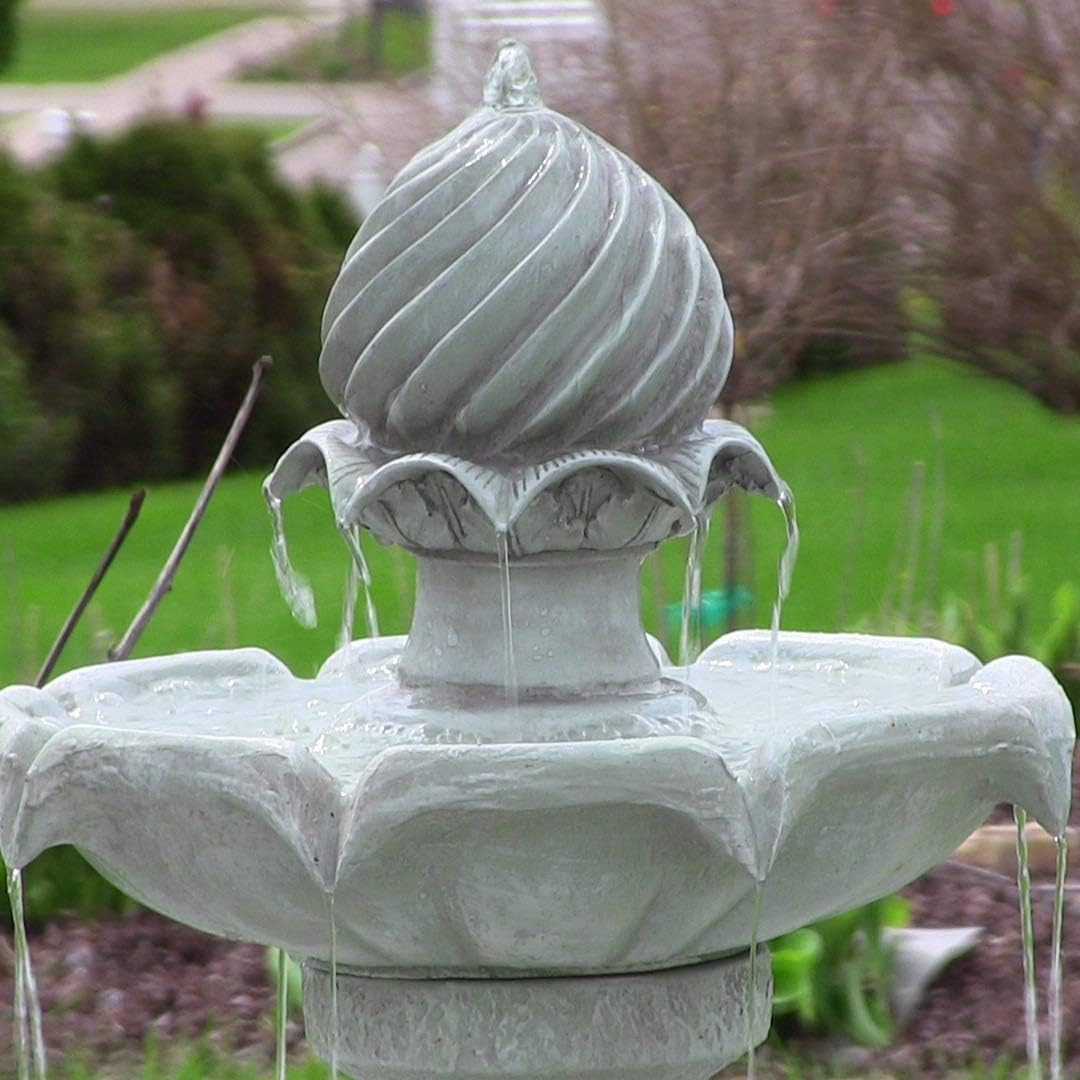 Hisen Solar Powered 2-Tier Bird Bath Water Fountain