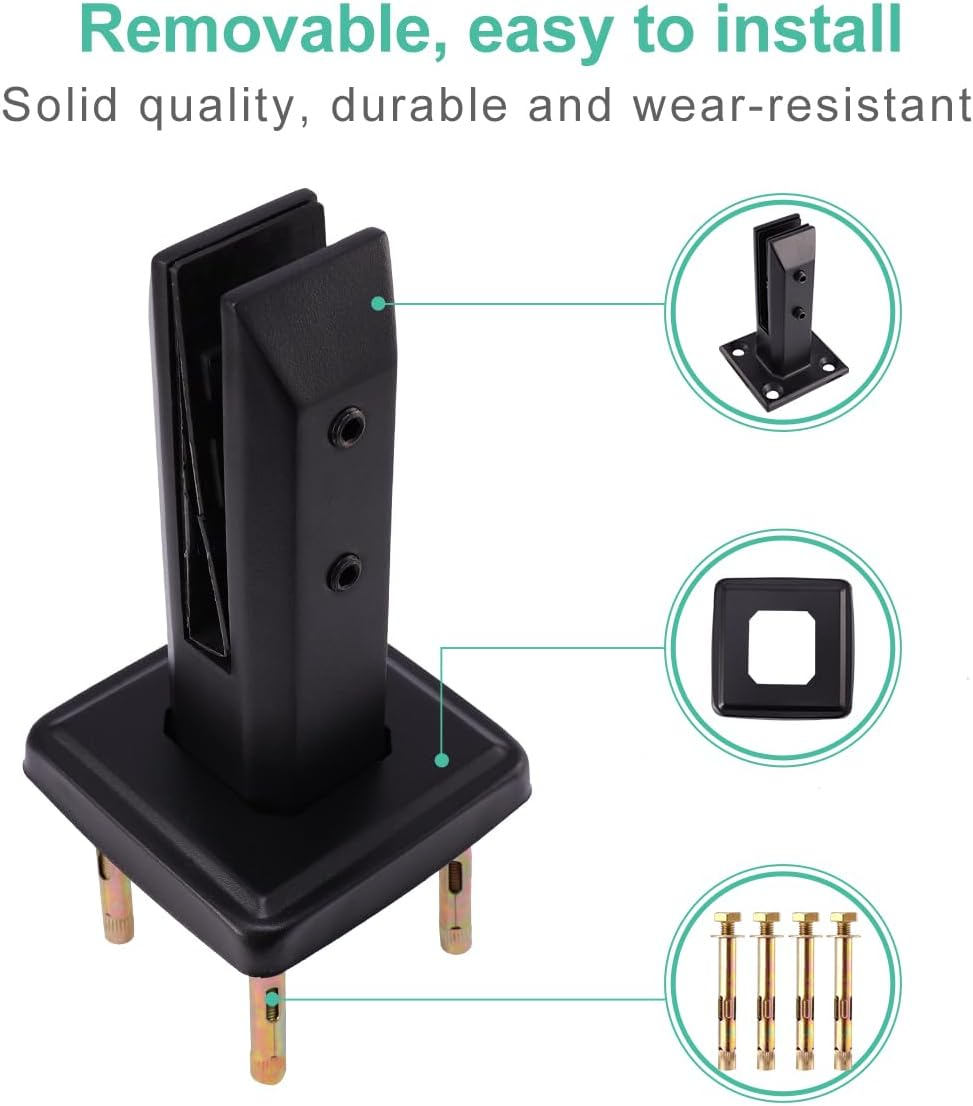 DOITOOL Stainless Steel Glass Spigots Pool Fence Spigot Clamp,Glass Railing Clamps Glass Fixing Tool Glass Floor Clamp for Balcony,Garden,Stair image number 5