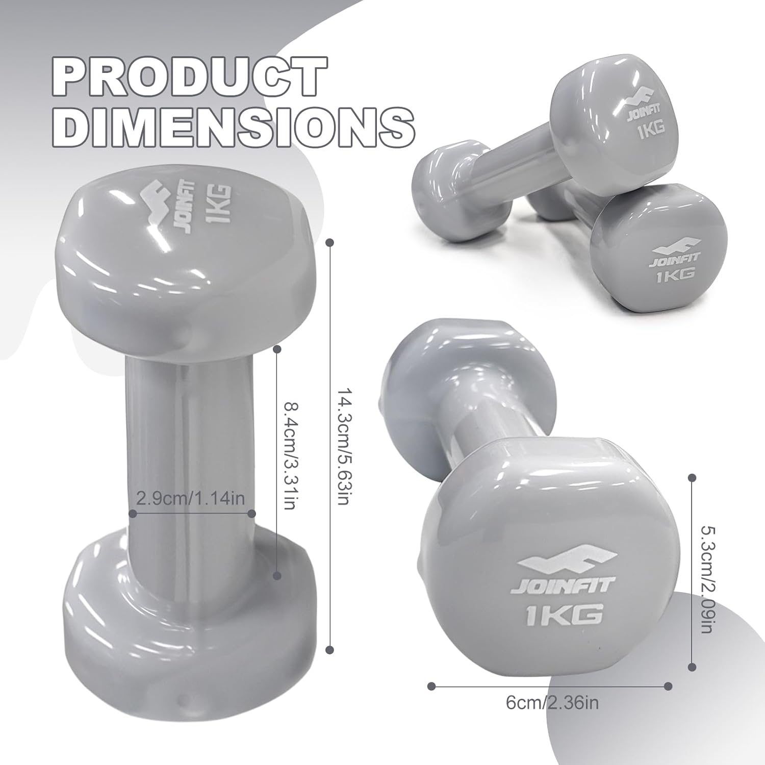 Vinyl Dumbbells, Hand Weights for Women Men, Multiple Weight Options, Colour Coded & Non-Slip Dumbbell Set, Exercise & Fitness Dumbbells Weights for Home Gym Yoga Pilates Workout image number 4