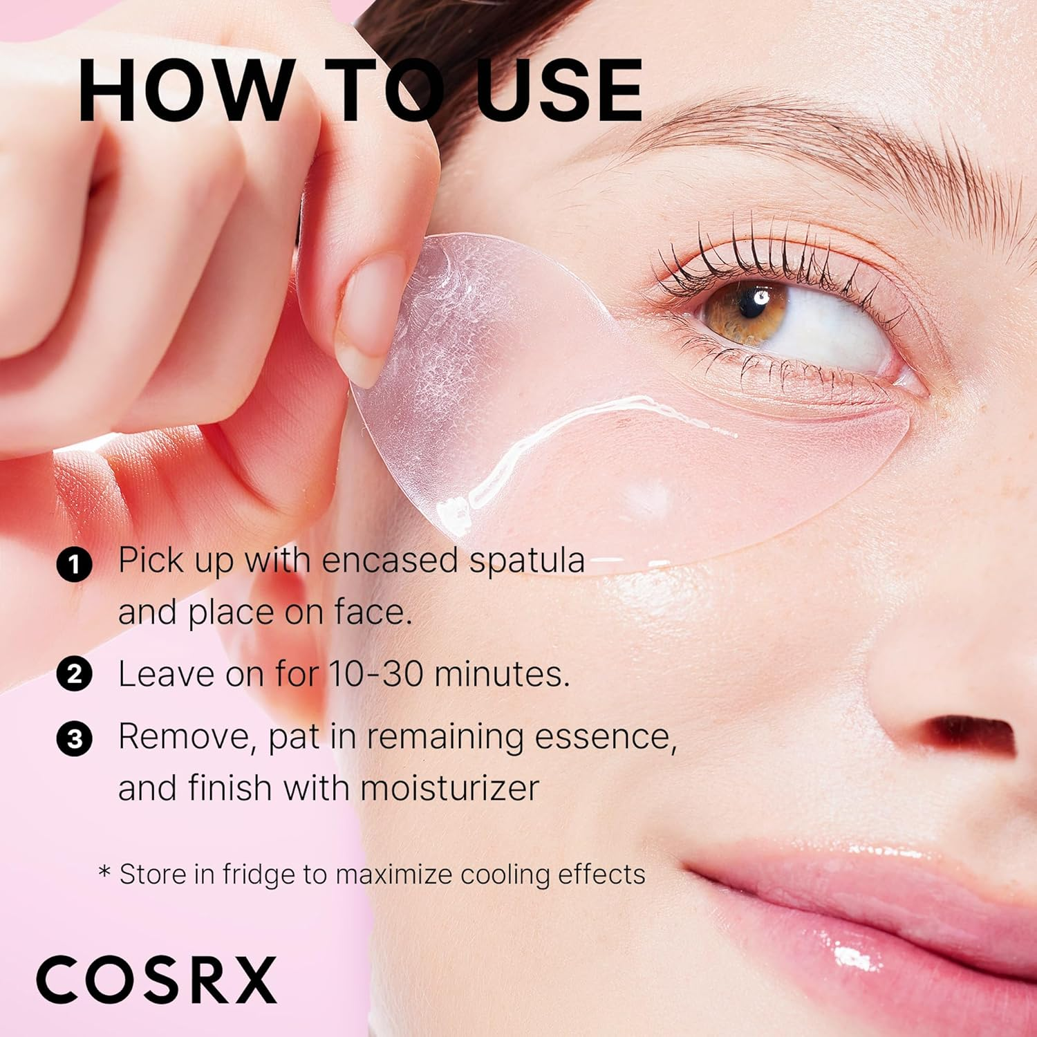 COSRX Peptide Collagen Hydrogel Eye Patch, 60 Patches, under Eye Patches for Puffy Eyes and Dark Circles with Caffeine, Korean Skin Care image number 6