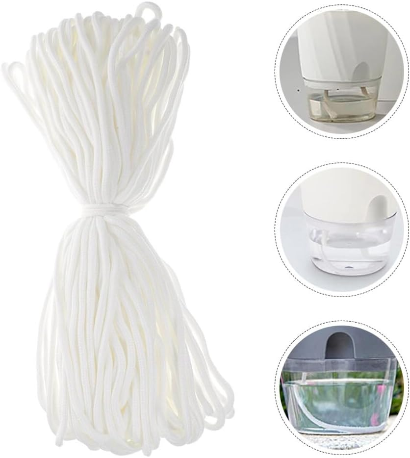 SUPVOX 1 Gardening Self-Absorbing Flower Pots Houseplants Perlite for Plants Hydroponics Supplies Cotton Water Absorption Thread Cotton Hydroponic Rope Garden Supply White Cotton Rope image number 4