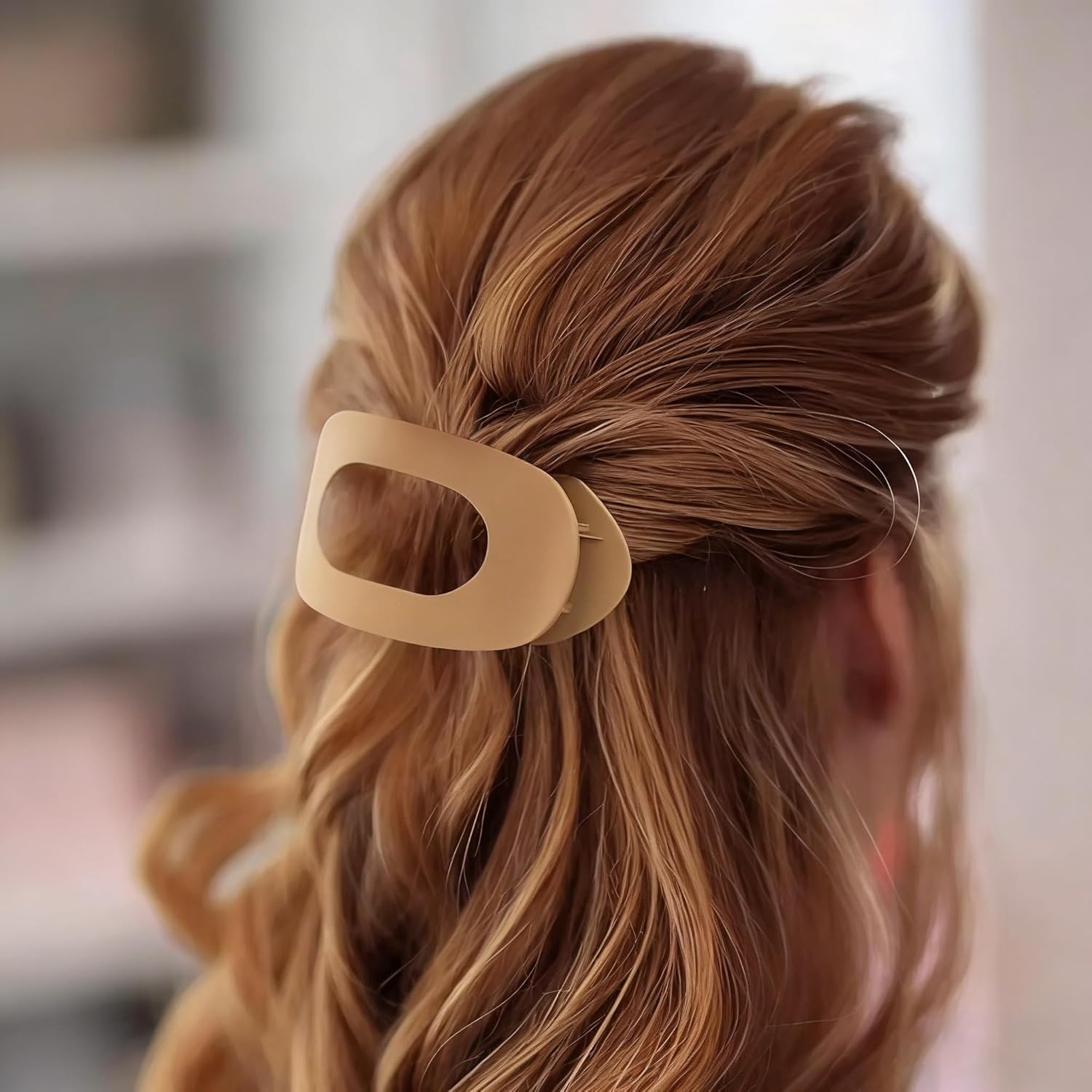 Lay Flat Hair Claw Clips for Women Non-Slip Grip, Flat Clips for Daily Styling 4Pcs. image number 5