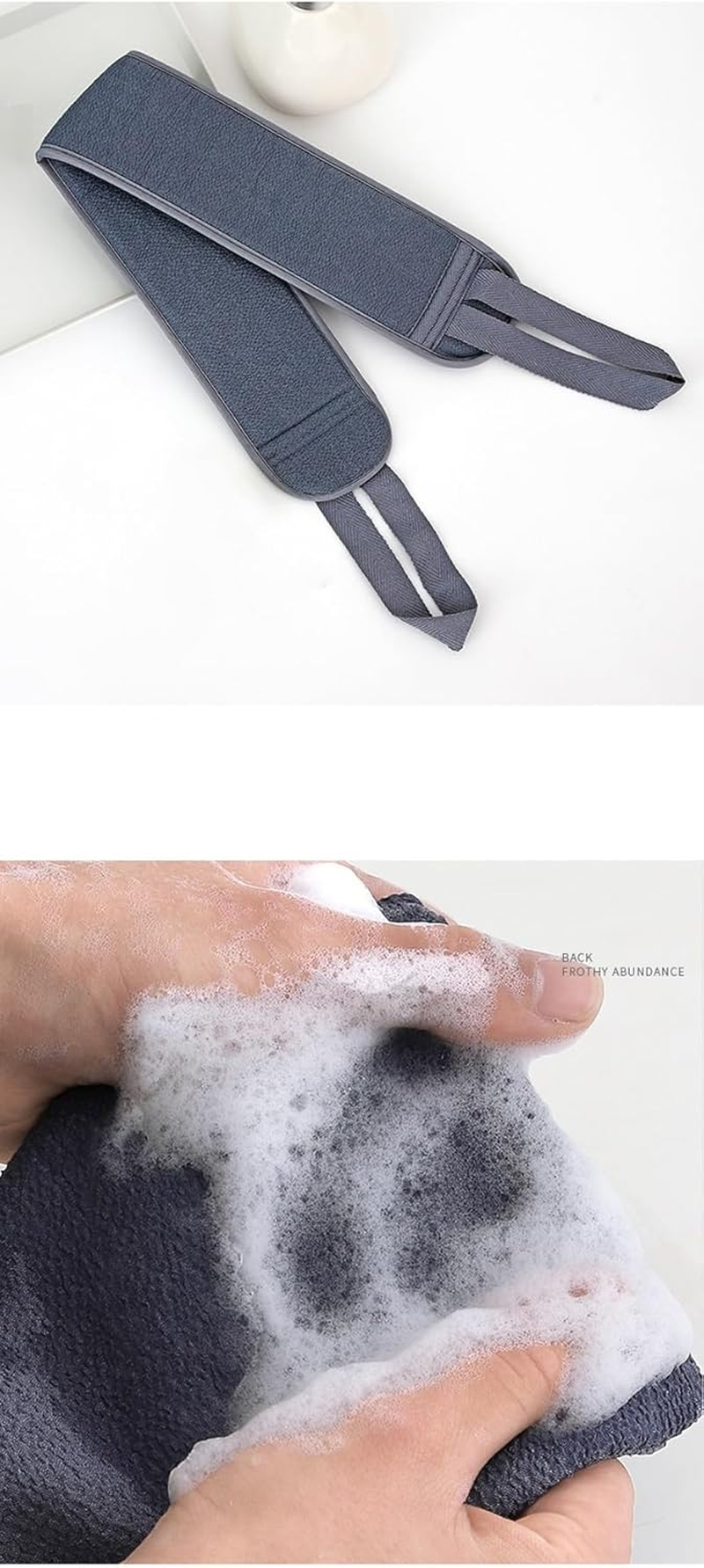 3 PCS Exfoliating Back Scrubber for Shower, Exfoliating Glove - Body Scrubber Exfoliator Mitt Bath Sponge Shower Loofahs Mesh Pouf Bath Scrunchies. image number 4