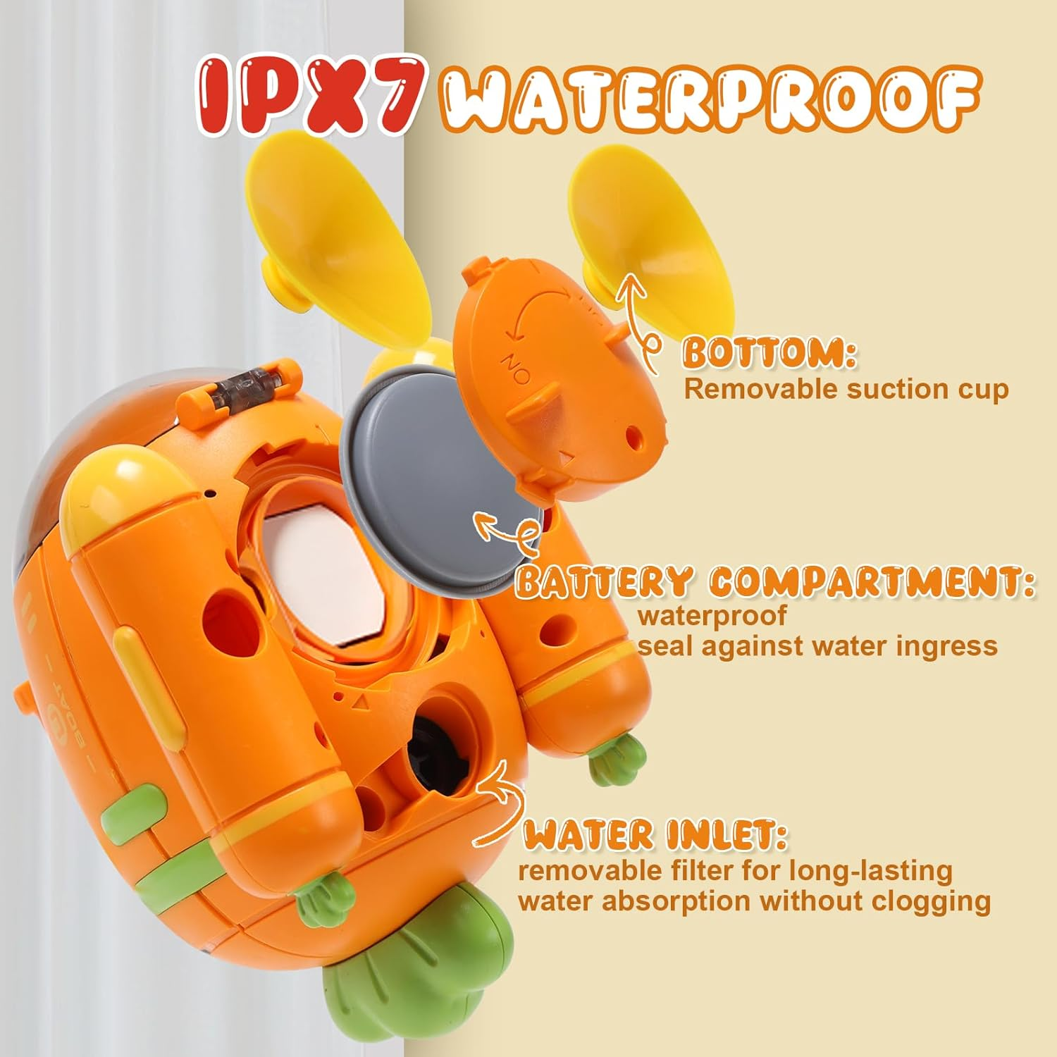 Skirfy Baby Bath for Toddlers 1-3, Baby Shower Toy, Water Spray Toys,Bathtub Toy for Kids.Baby Sprinklers Toys image number 1