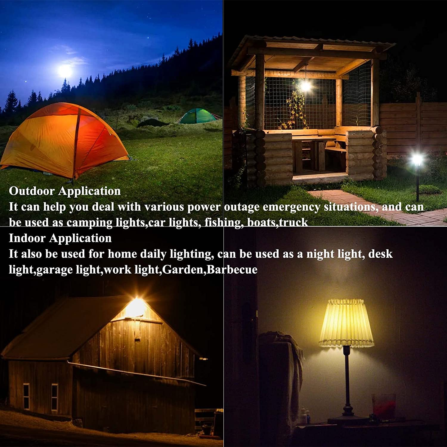 Taysing USB Light, 7W Dimmable Hanging Portable Emergency Lamp for Camping, Outdoor, Hurricane - 2 Pack 3000K Tent Lights for Power Station, Solar Panel Charger, Power Bank image number 4