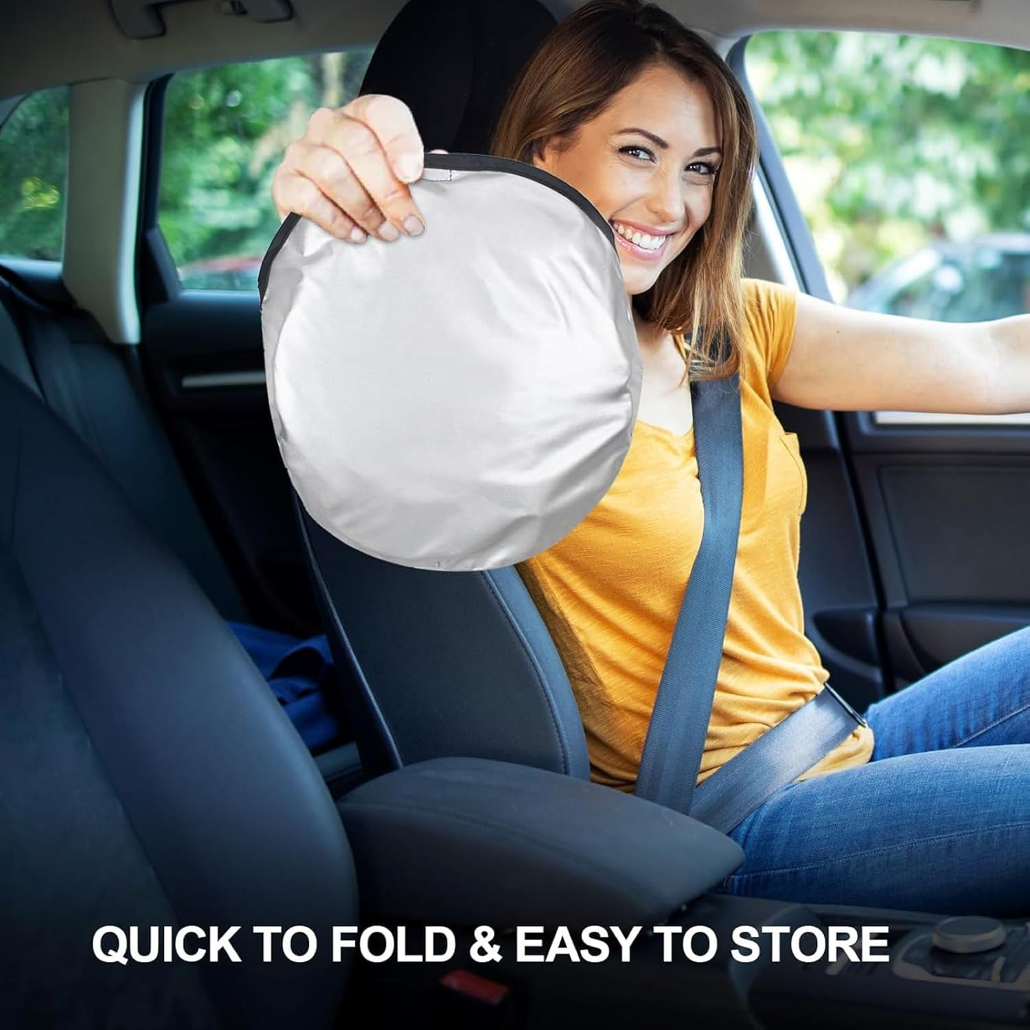 KMF Windshield Sun Shade for Toyota 4Runner 2010-2024 with 310T Foldable Car Sun Shade,Custom Fit Sunshade for Front Window Sun Visor Protector Interiors Block UV Rays Accessories image number 3