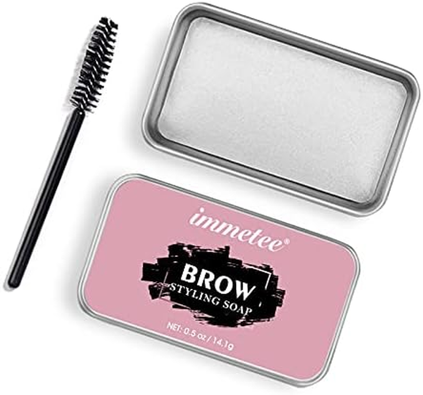 Immetee Eyebrow Soap Kit, 2PCS Brows Soap Wax, Long Lasting Waterproof Smudge Proof Eyebrow Styling Pomade for Natural Brows, 3D Feathery Brows Makeup Balm. 10G/0.35Oz image number 6