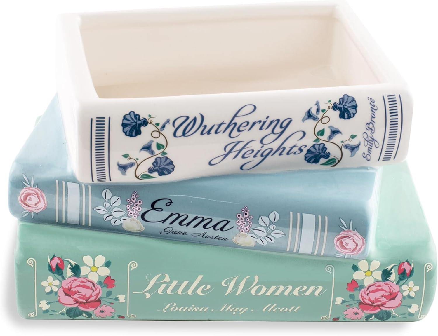 Steel Mill & Co Book-Shaped Decorative Planter, Ceramic Planter for Home Decor, Cute Bookshelf Decor, Unique Planter for Book Lovers, Classic Titles image number 5