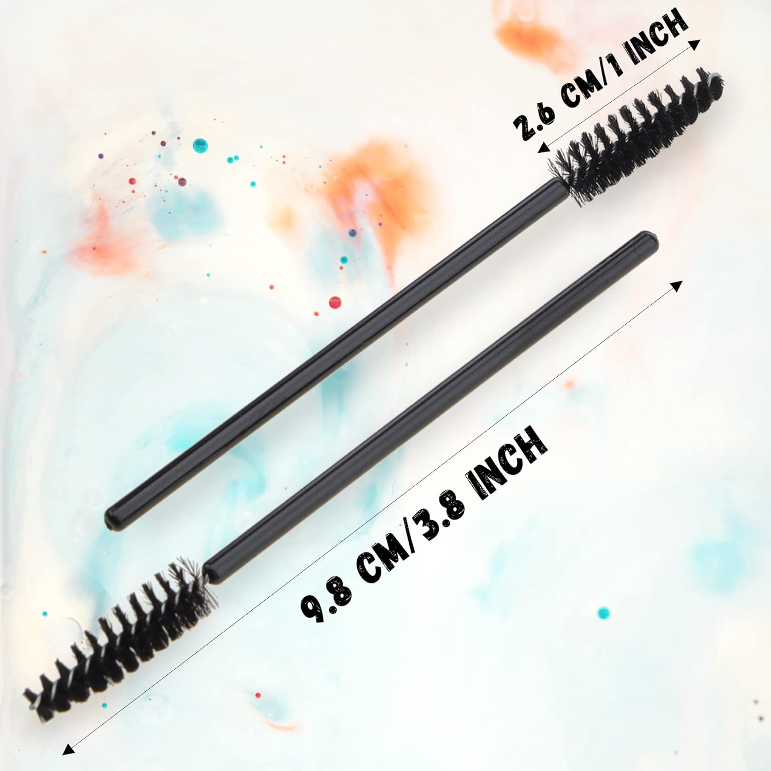 Ukerdo 50Pcs Extensions Mascara Wands Spoolie Brush Disposable Eyelash Cosmetic Cleansing Applicators Eyebrow Lash Comb Tool Kits Black Handle