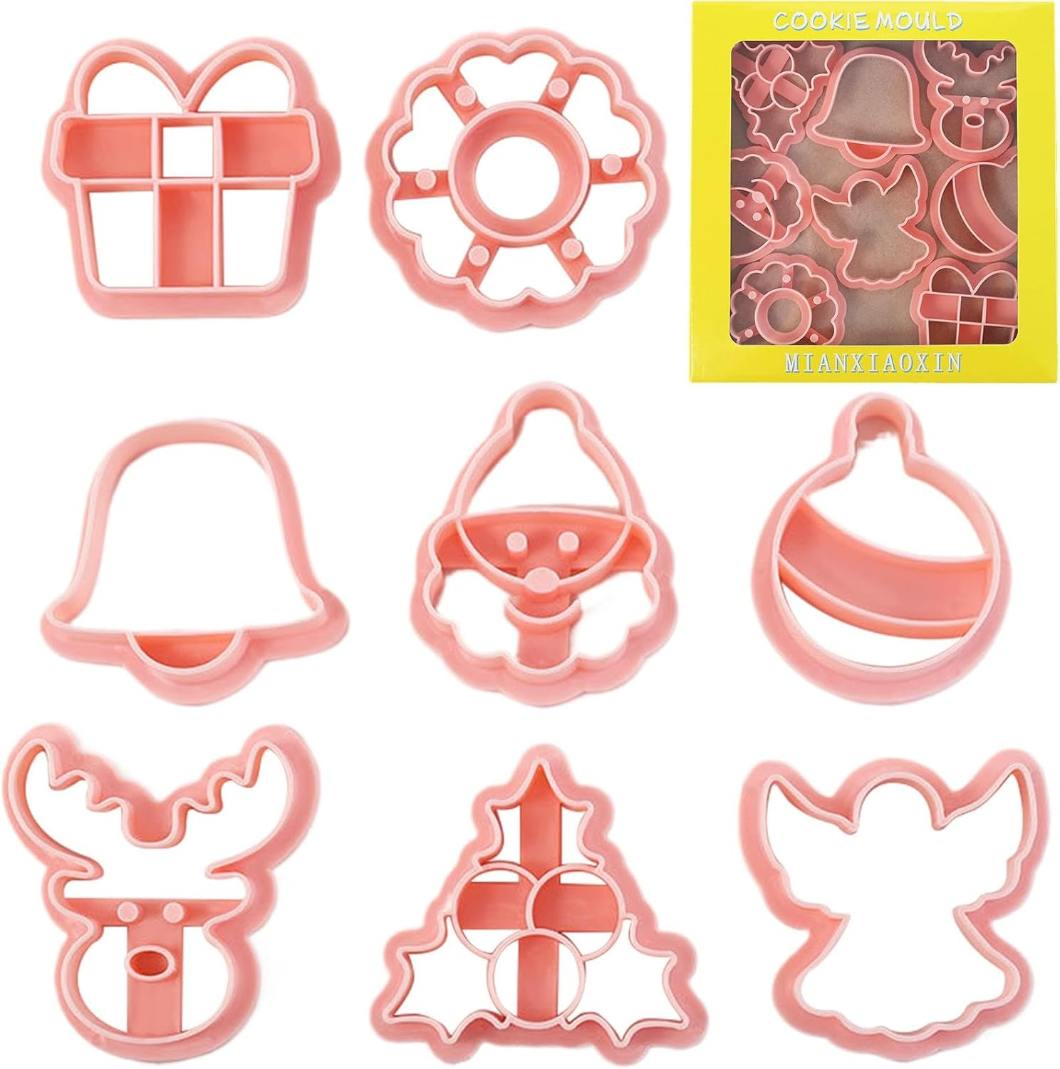 Christmas Cookie Cutters Set | 8X Holiday Cutters for Baking | Cookie Mould Cookie Cutter Shapes Festive Cookie Mould Set Kitchen Tools for Home Baking image number 4