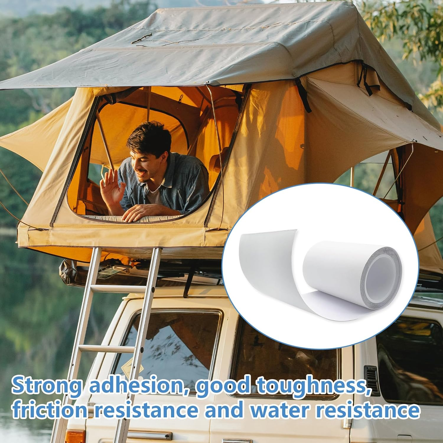 Pool Patch Repair Kit, 2Pcs 10Cm &times; 2M TPU Pool Patch Air Mattress Patch Kit Waterproof Roll Inflatable Repair Patch Tape for Inflatables, Tents, Canvas, Swimming Pools, Air Bed (2 Pcs) image number 1