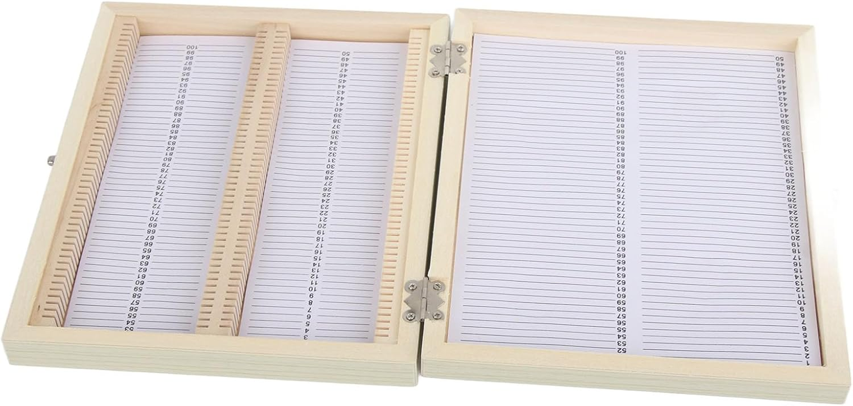 Professional Biology Microscope Slide Set, 100 Pieces Prepared Glass Specimens with Wooden Storage Box Case image number 3