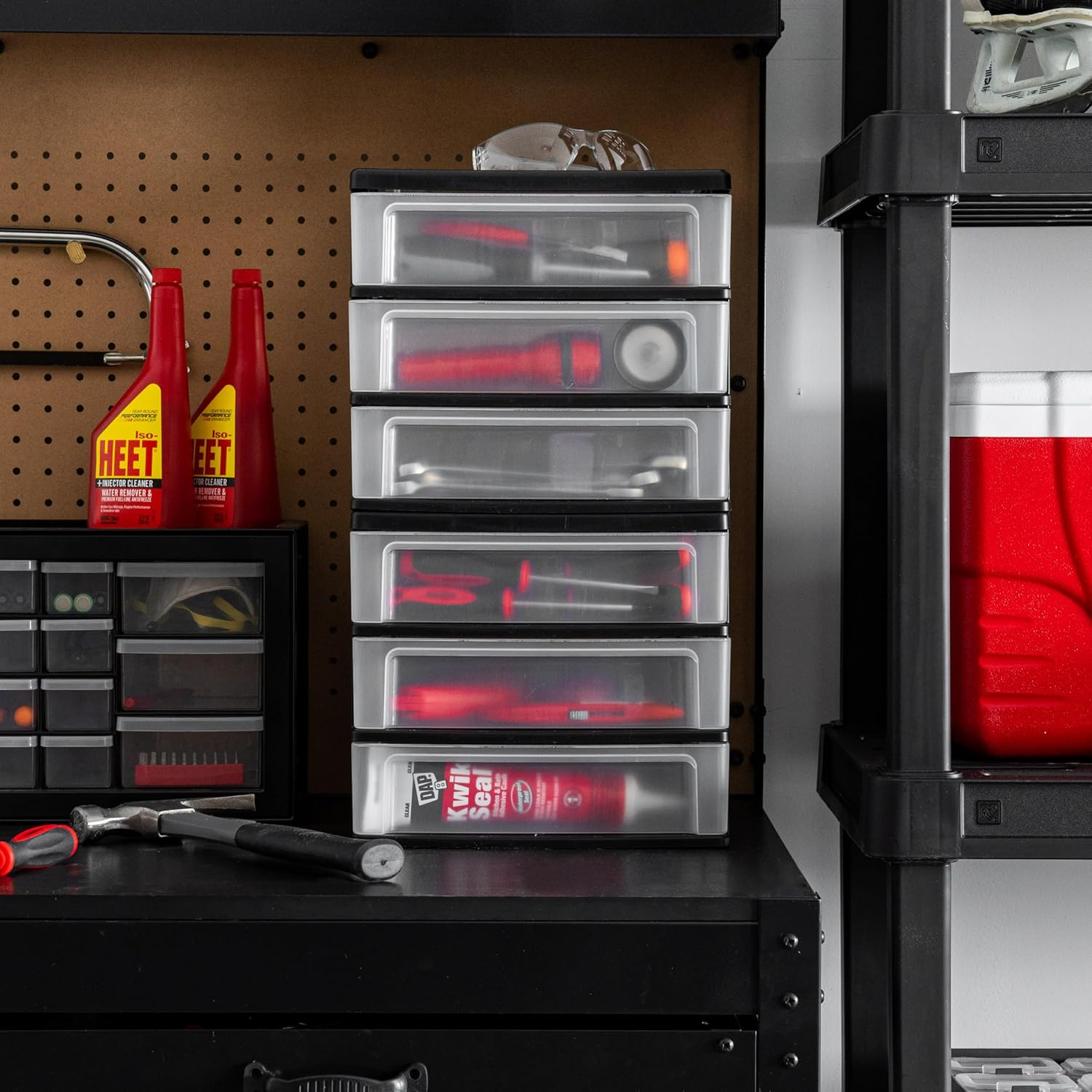 IRIS USA 3-Drawer Desktop Organizer for Office, Files & Supplies, Medium, Black, 2 Pack