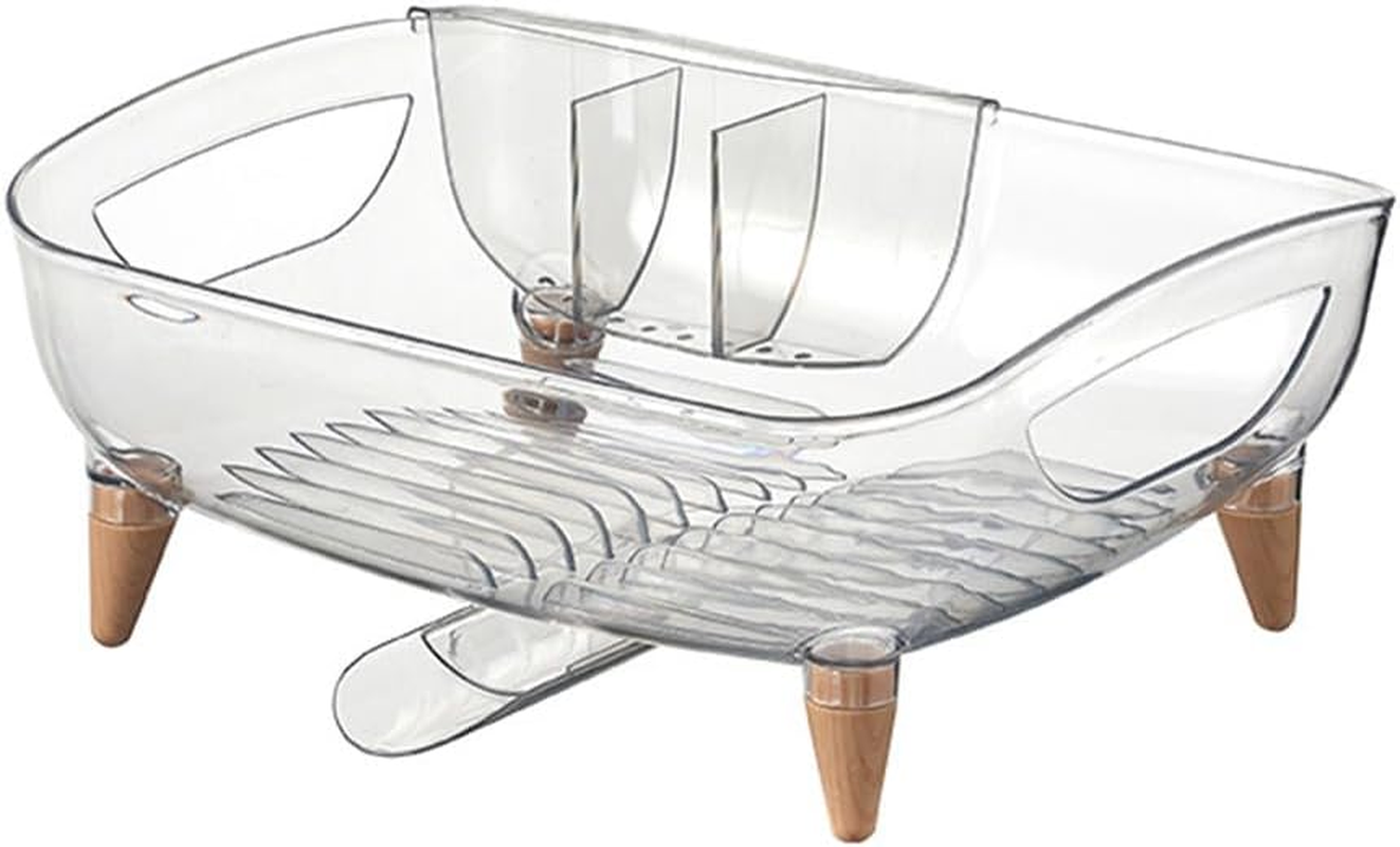 Dish Drying Rack,Dish Drainer,For Kitchen Counter, Kitchen Storage and Organisation,With Turn the Gutter and Handle,Quick Storage, Can Hold Cups, Plates,Chopsticks,Knives and Forks image number 4