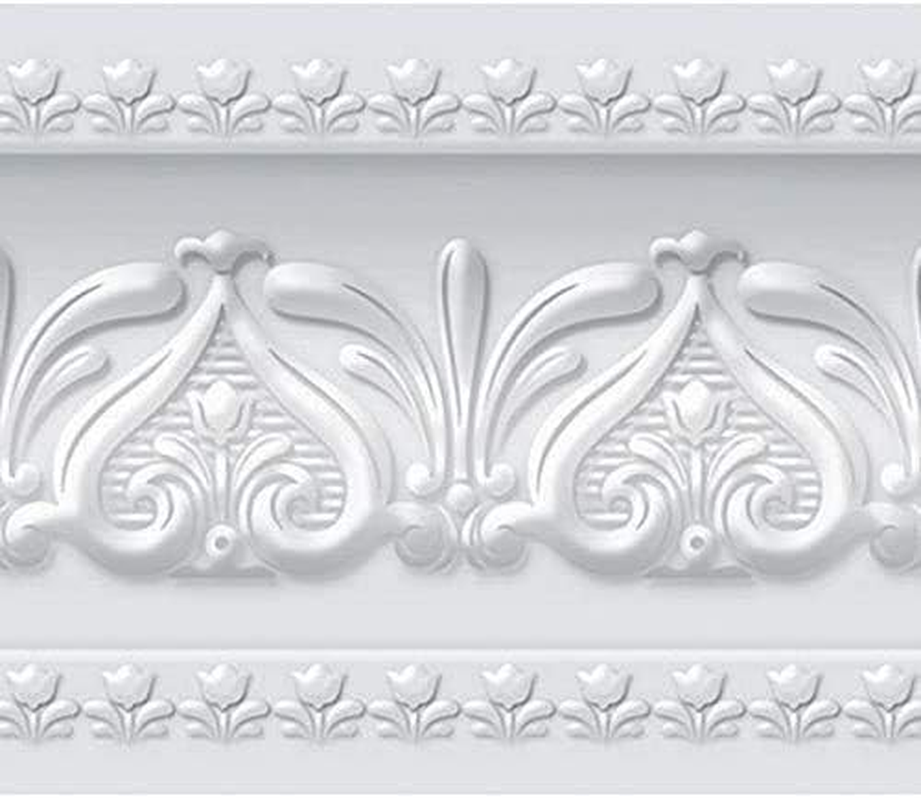 Royal Tulip Peel and Stick Wall Border Easy to Apply (Neutral Gray)