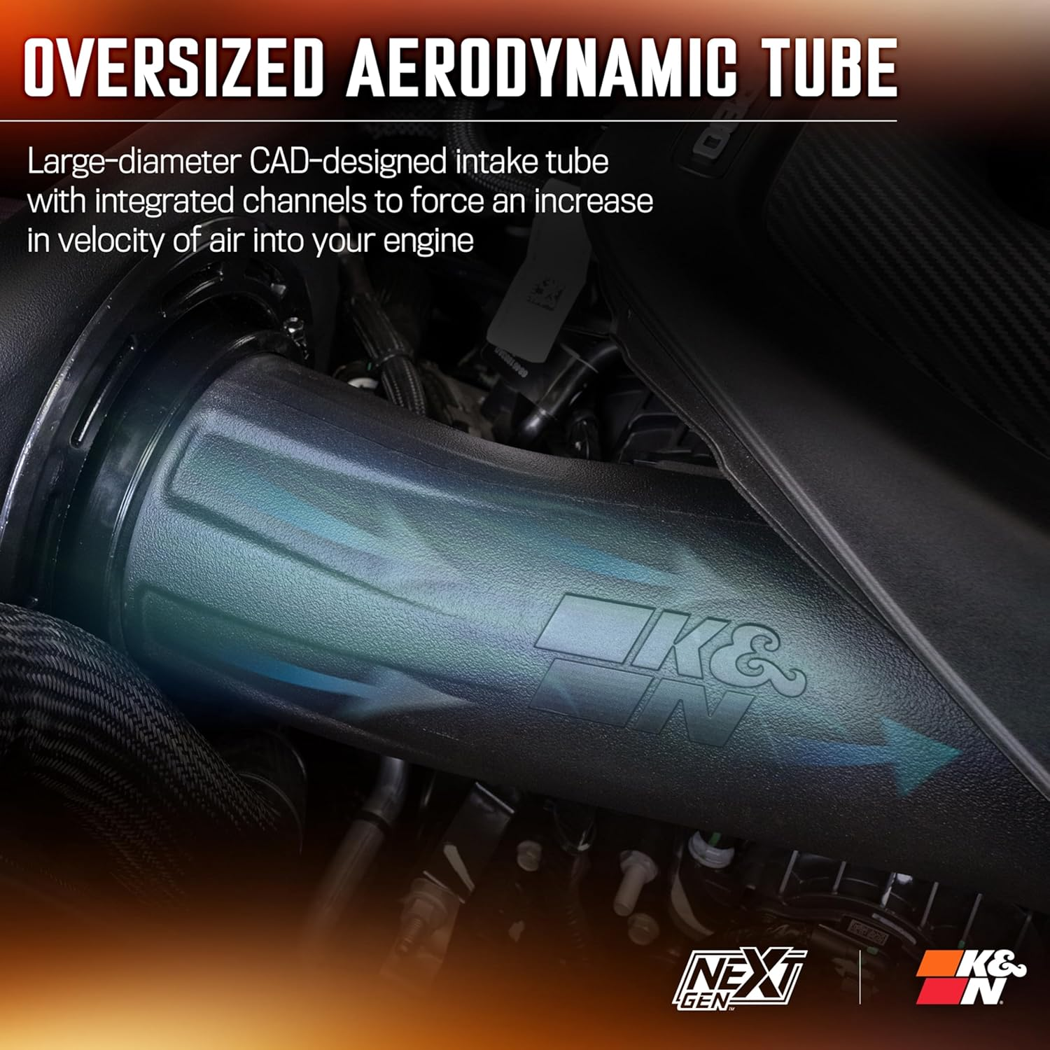 K&N Cold Air Intake System: High-Flow Air-Filter, Increase Performance & Horsepower: Compatible with 2025 RAM 1500 L6-3.0L TT F/L, 50-1598 image number 5