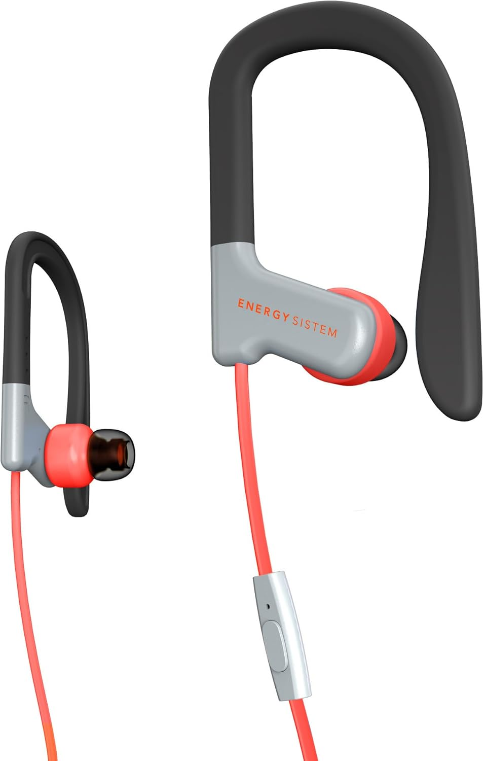 Energy Sistem Sport 1 &ndash; Sports Headphones (1.2 M Cable, Mini Jack 3.5 Mm, Built-In Microphone, Secure-Fit, Sweatproof, Control Talk) Red image number 6