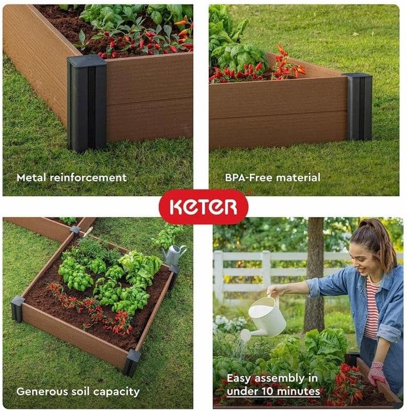 Keter Vista Outdoor Garden Bed, Brown image number 1