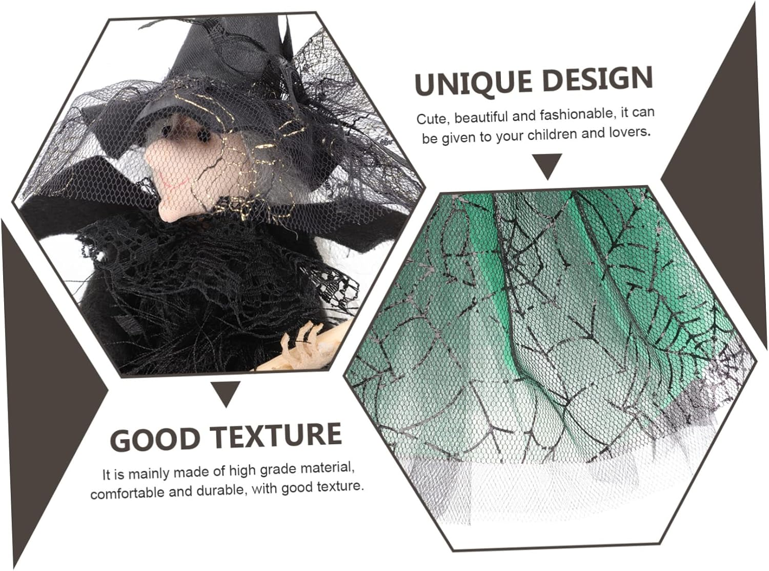 3Pcs Adorable Desktop Witch Figurine Decor for Halloween Festival and Home Display Delicate Witch Doll for Tabletop Decorative Use image number 5