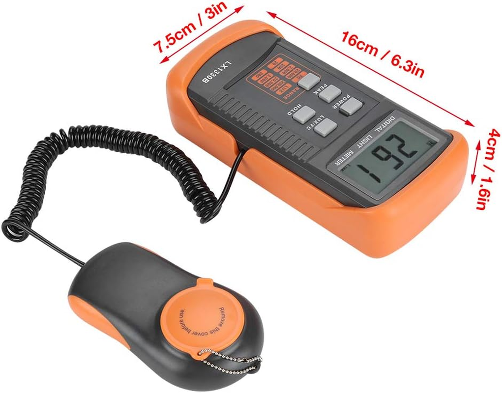 Light Meter, Illuminance/Light Meter LX1330B Digital Luxmeter LCD Display Digital Illuminance Meter 0-200,000 Lux Meter, Digital Illuminance Lux Meter Luminometer image number 6