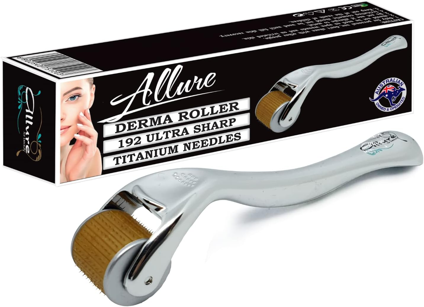 Allure Derma Roller 0.5Mm 192 Real Inserted Titanium Needles Skin Care anti Aging anti Wrinkle Hair Growth image number 2
