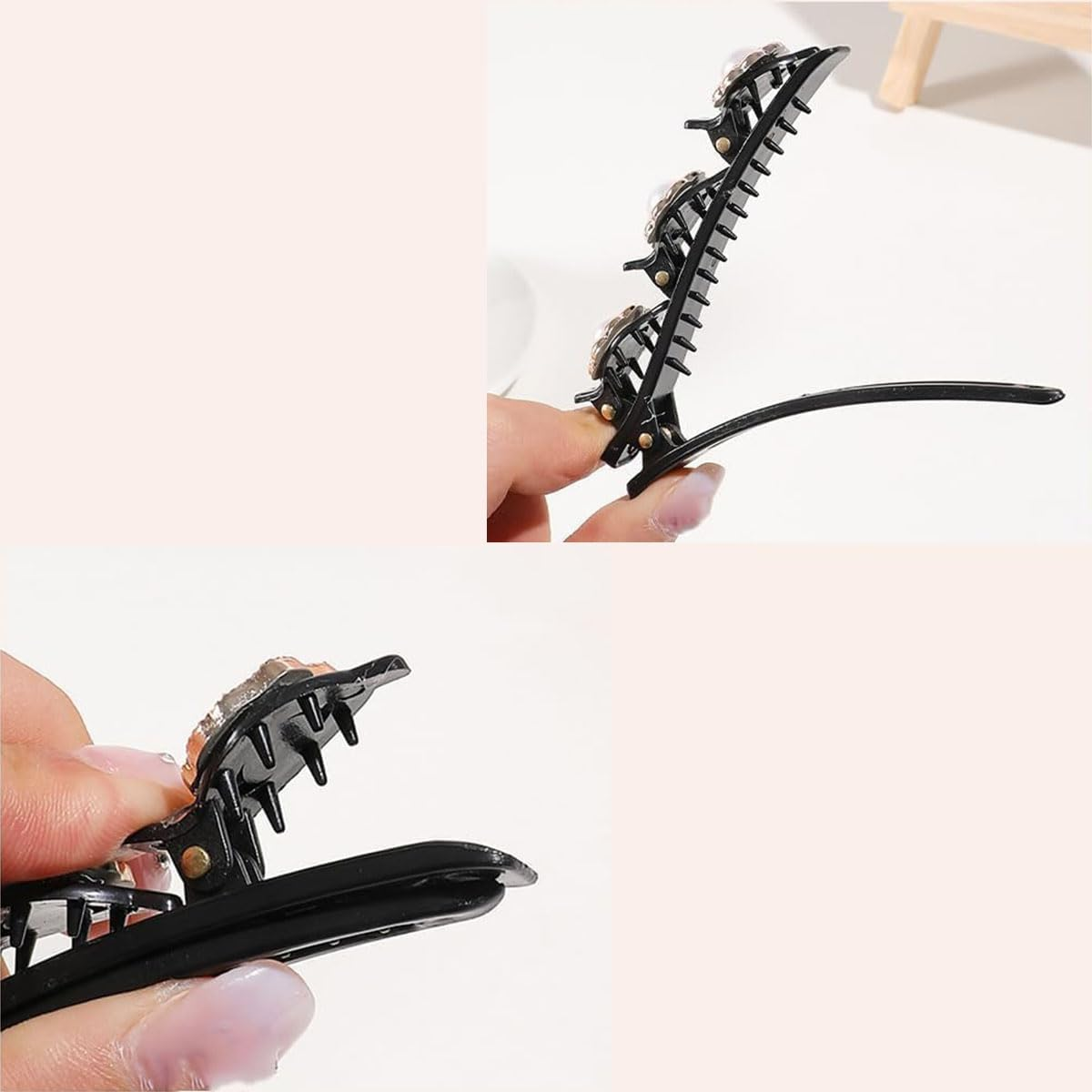 Shiny Rhinestone Hair Clip, 4 Pieces Women'S Hair Clips, Hair Clip with Crystal Flower, Double Layer Hair Clips, Glitter Crystal Stone, Girls Hair Accessories for Girls Women image number 1