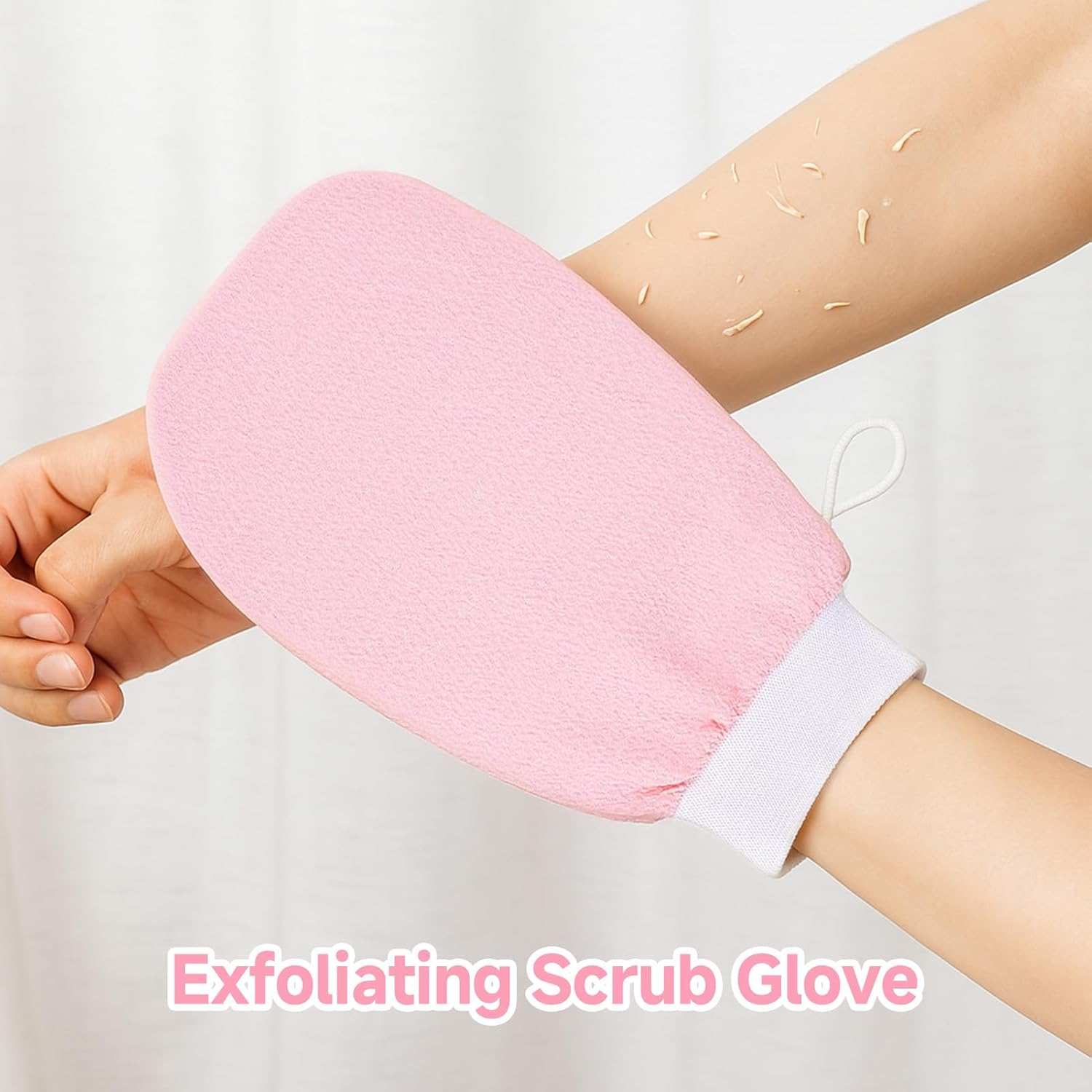 Havenease 3-Pack Korean Exfoliating Mitts & Gloves Set,Deep Cleansing Scrub Gloves,Remove Dead Skin Bath Body Scrub Mitt for All Skin Types and Improve Blood Circulation,Spa,Shower,Dead Skin Cell Remover (White, Pink, Black) image number 4