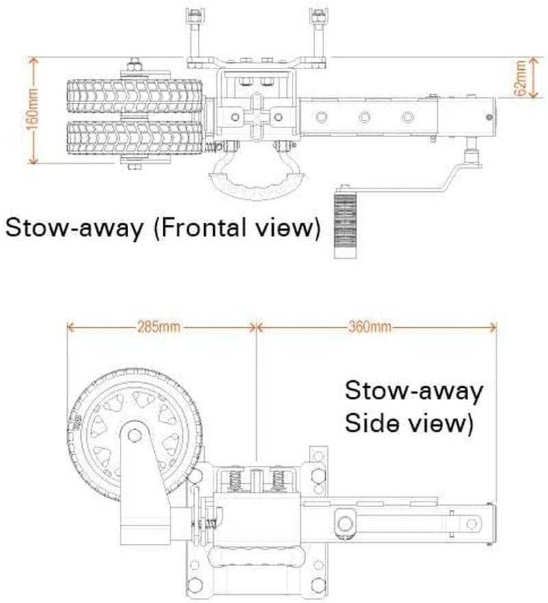 ARK Extreme Off-Road Jockey Wheel 750Kg Rated Adjustable Height Dual 285Mm image number 1